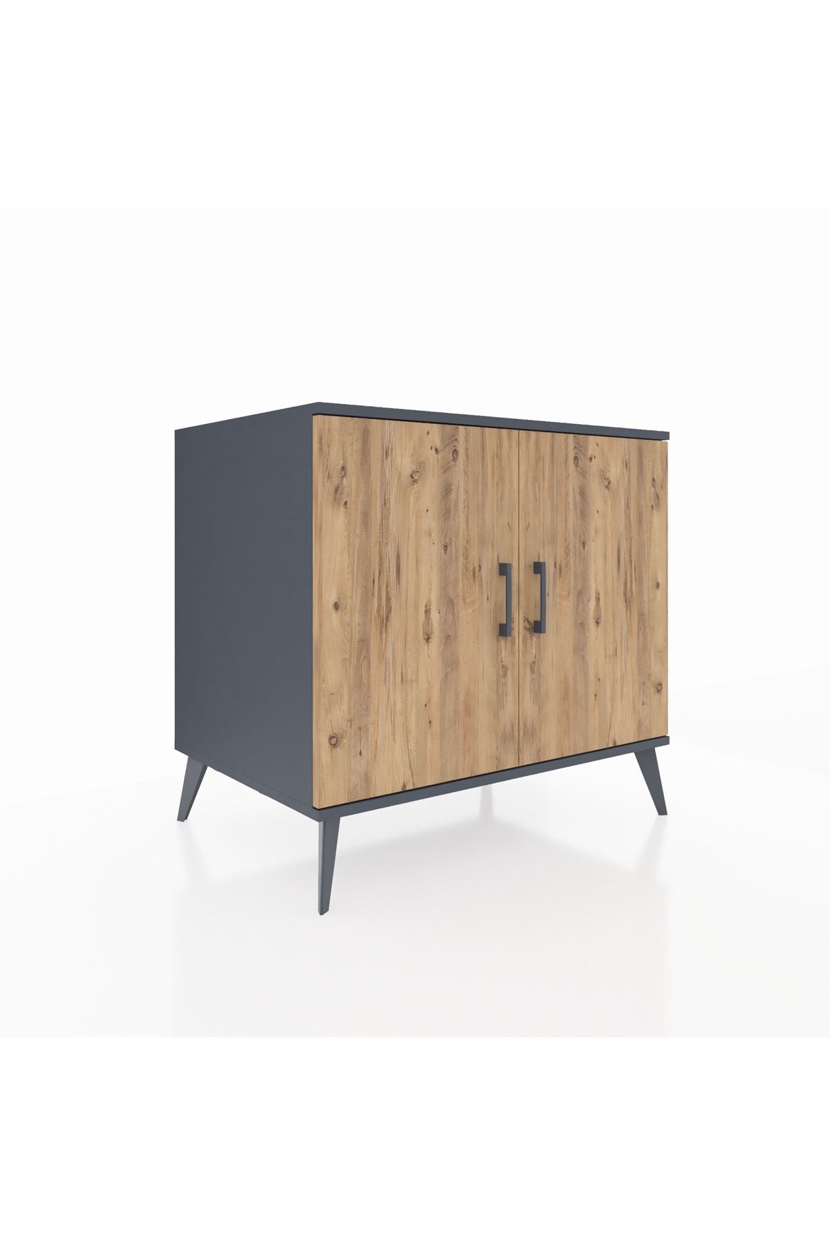 Kronos Şifonyer 2 Raflı 2 Kapaklı 88x59x80 Antrasit-Çam/Aytaşı