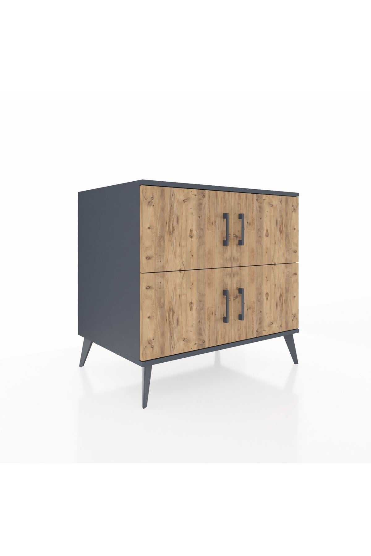 Kronos Şifonyer 2 Raflı 4 Kapaklı 88x59x80 Antrasit-Çam/Antrasit