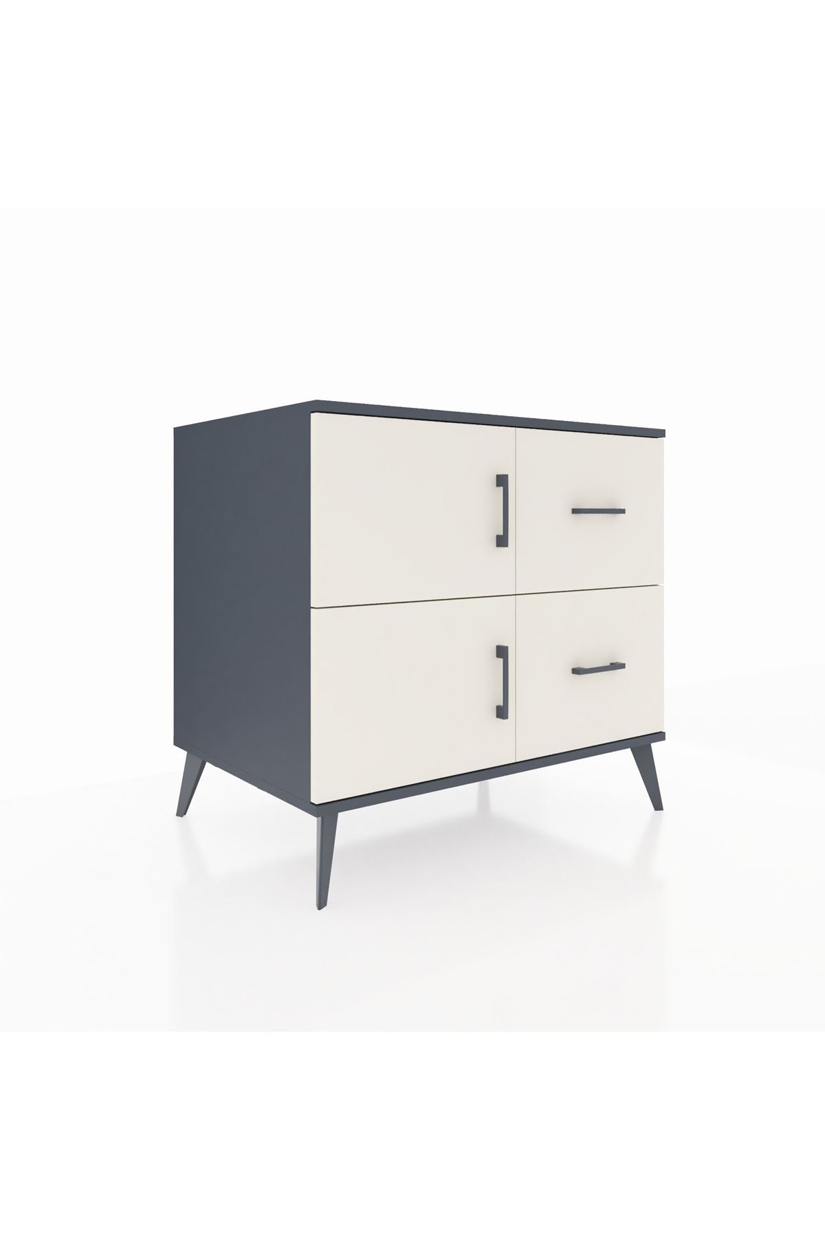 Kronos Şifonyer Tek Raflı 2 Çekmeceli 2 Kapaklı 88x59x80 Antrasit-Aytaşı