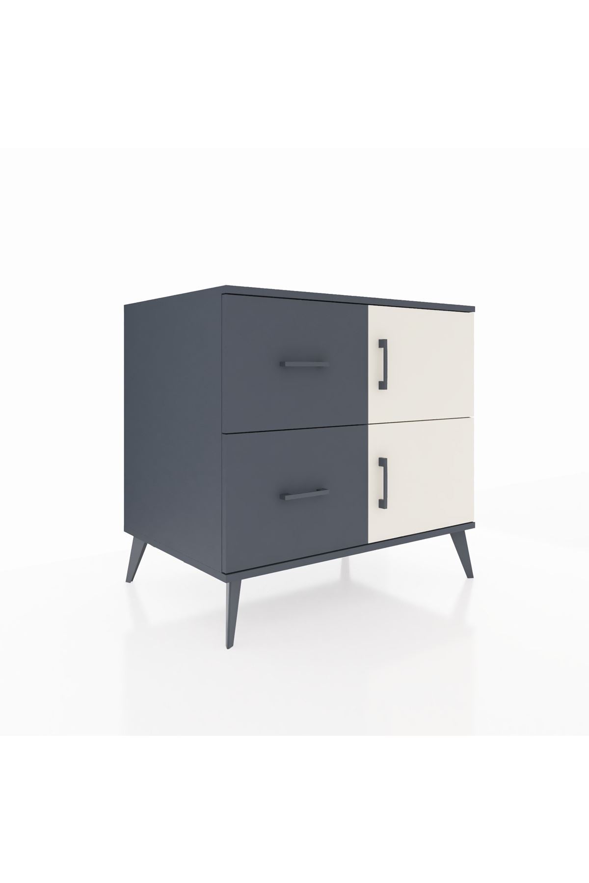 Kronos Şifonyer Tek Raflı 2 Çekmeceli 2 Kapaklı 88x59x80 Antrasit-Aytaşı/Antrasit