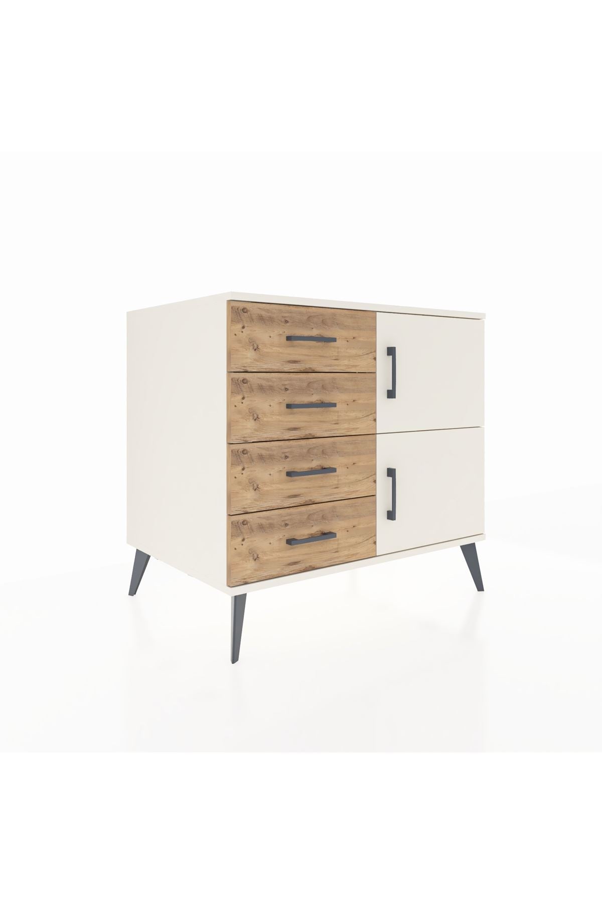 Kronos Şifonyer Tek Raflı 4 Çekmeceli 2 Kapaklı 88x59x80 Aytaşı-Aytaşı/Çam