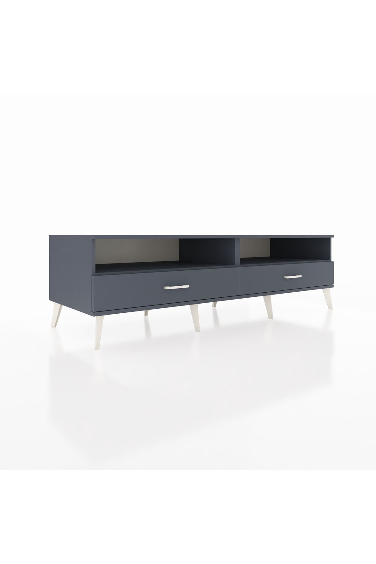 Kronos TV Ünitesi 2 Raflı 2 Çekmeceli  176x59x51 Antrasit-Antrasit