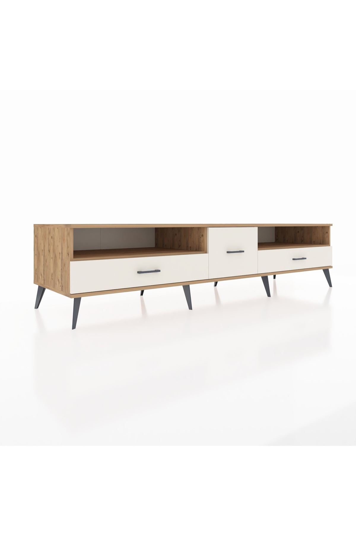 Kronos TV Ünitesi 2 Raflı 3 Çekmeceli  220x59x51 Çam-Çam/Aytaşı