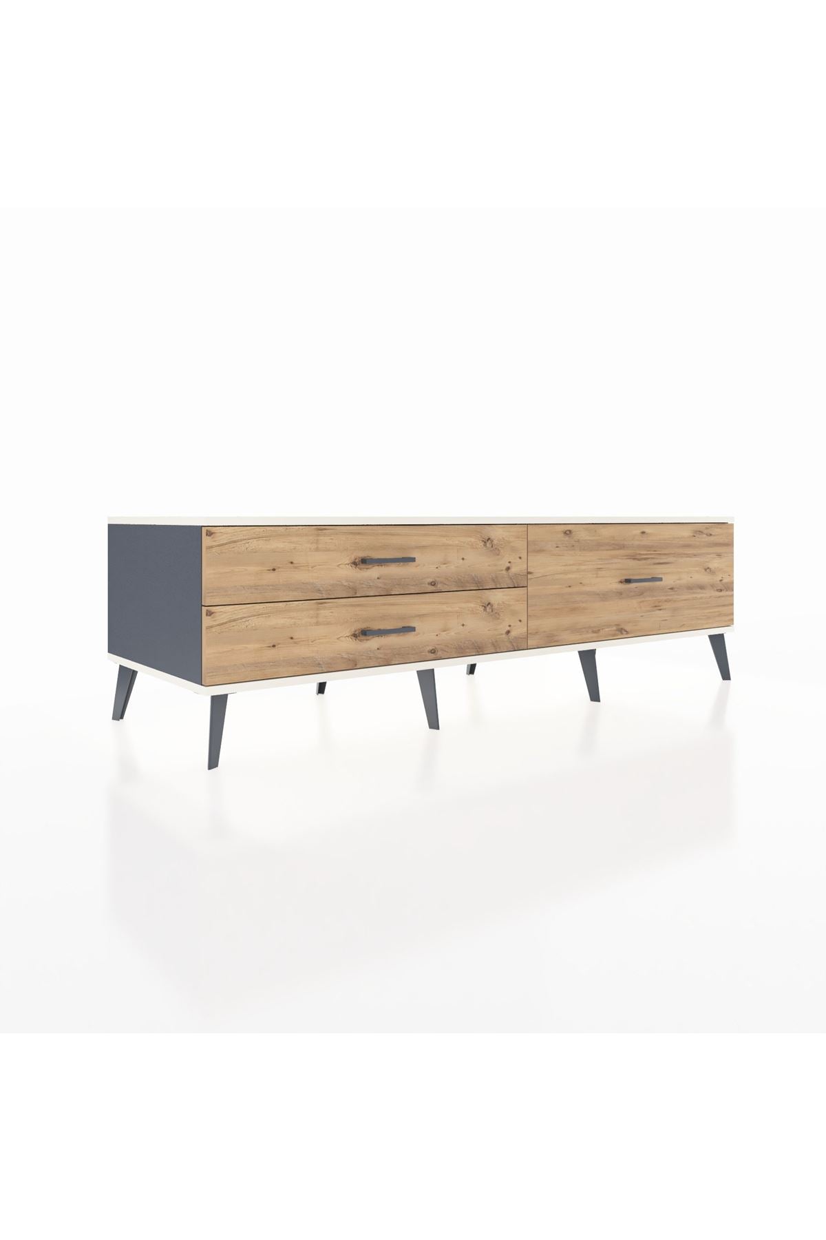 Kronos TV Ünitesi 3 Çekmeceli  176x59x51 Antrasit-Aytaşı/Çam