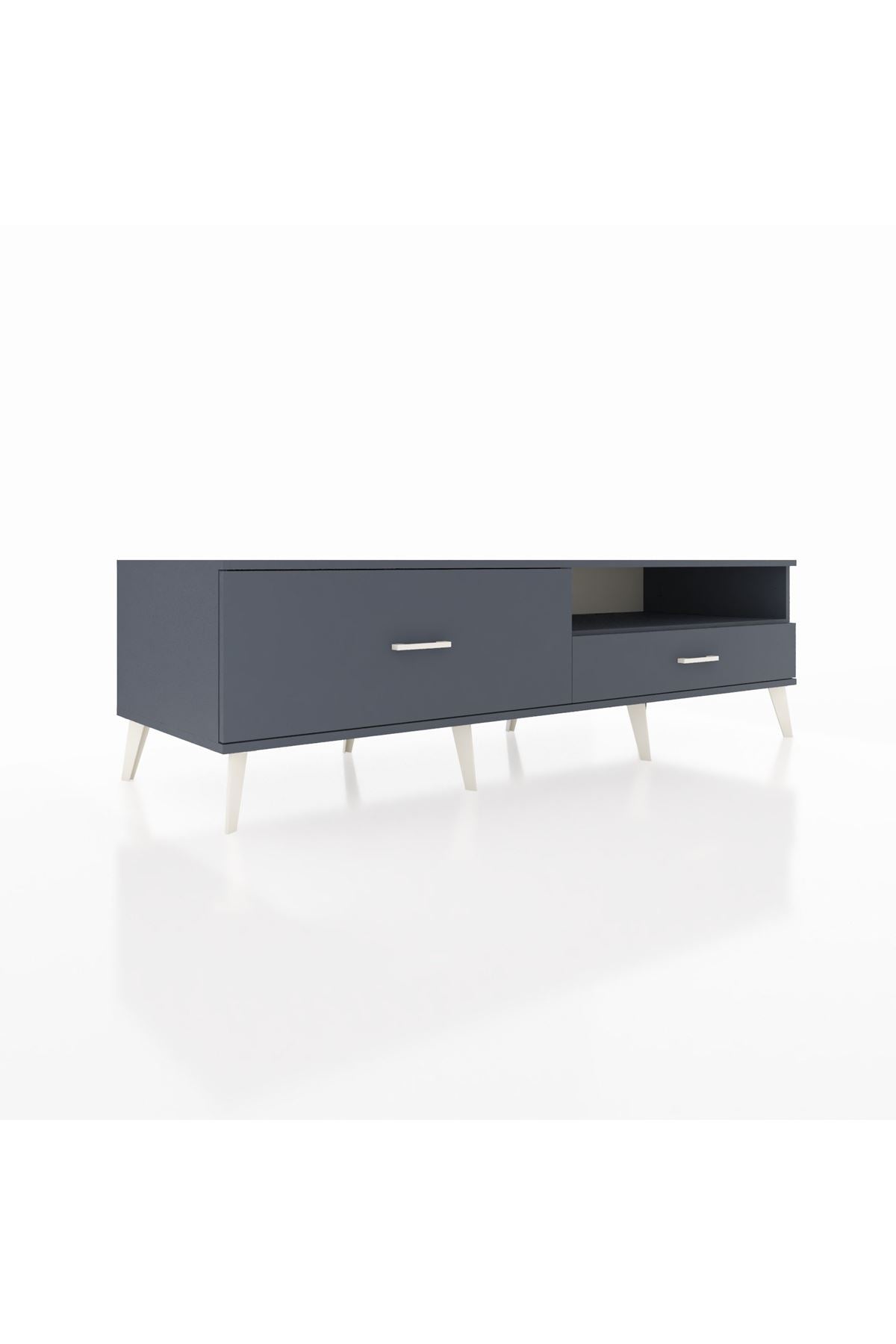 Kronos TV Ünitesi Tek Raflı 2 Çekmeceli  176x59x51 Antrasit-Antrasit