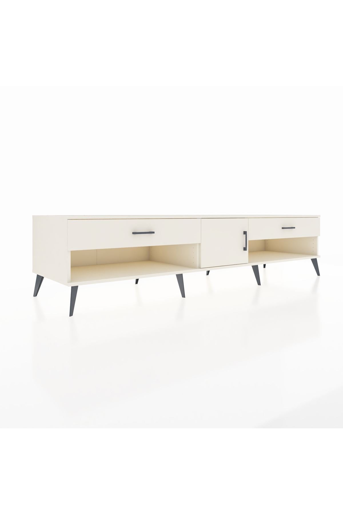 Kronos TV Ünitesi Tek Raflı 2 Çekmeceli Tek Kapaklı  220x59x51 Aytaşı-Aytaşı