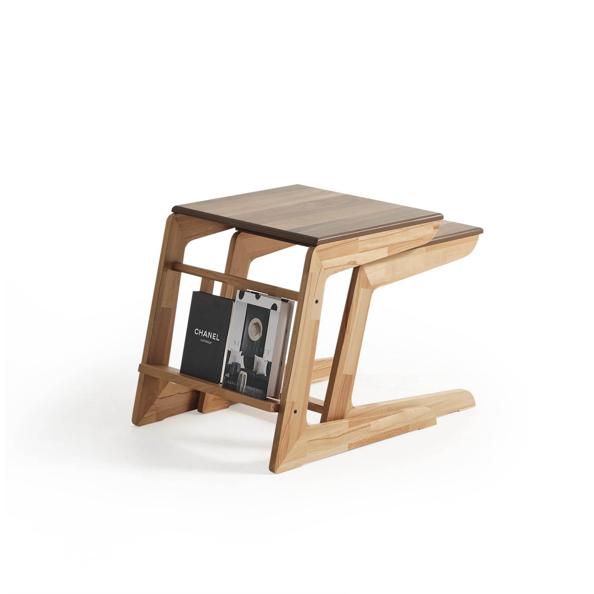 Lass İkili Zigon Sehpa |Ceviz | Kayın Sehpa