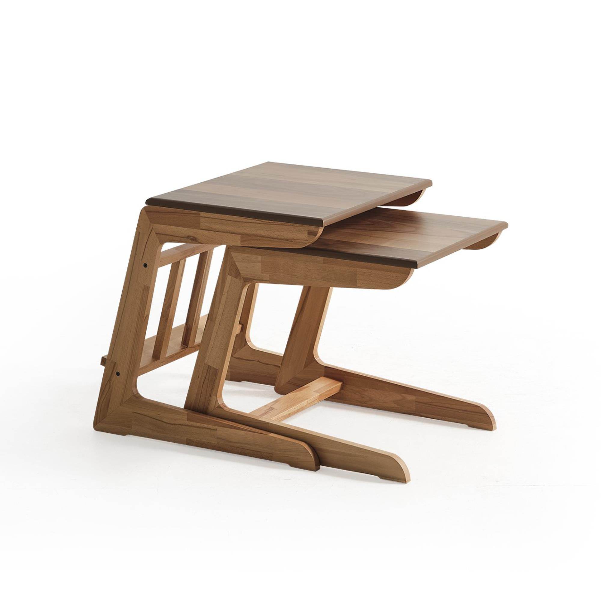 Lass İkili Zigon Sehpa |Ceviz | Kayın Sehpa