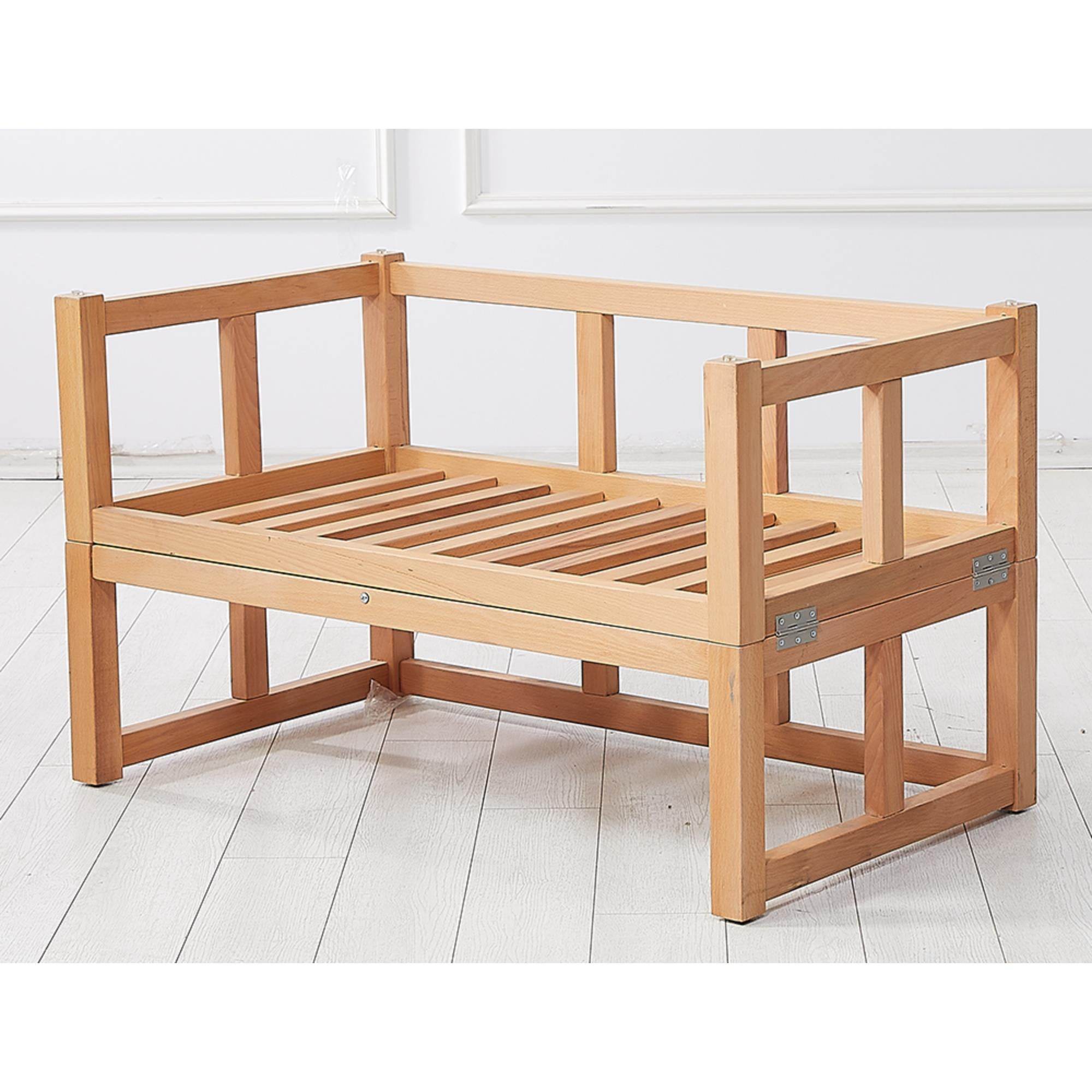 Latte Ahşap Çok Amaçlı İkili Bahçe Koltuğu | Şezlong | Rehome