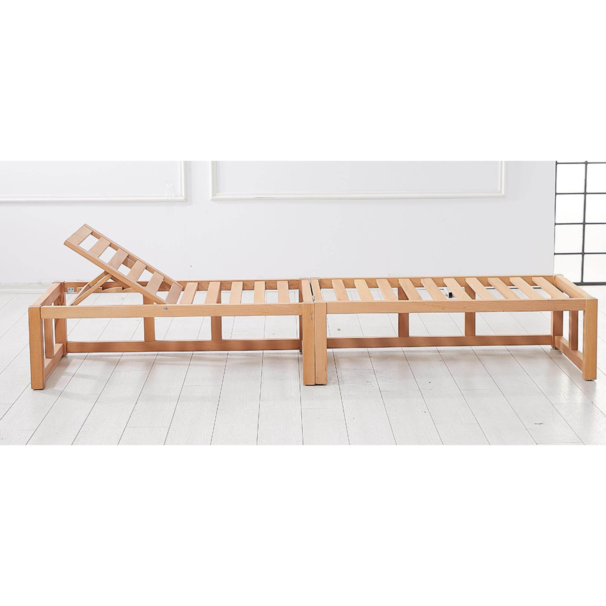 Latte Ahşap Çok Amaçlı İkili Bahçe Koltuğu | Şezlong | Rehome