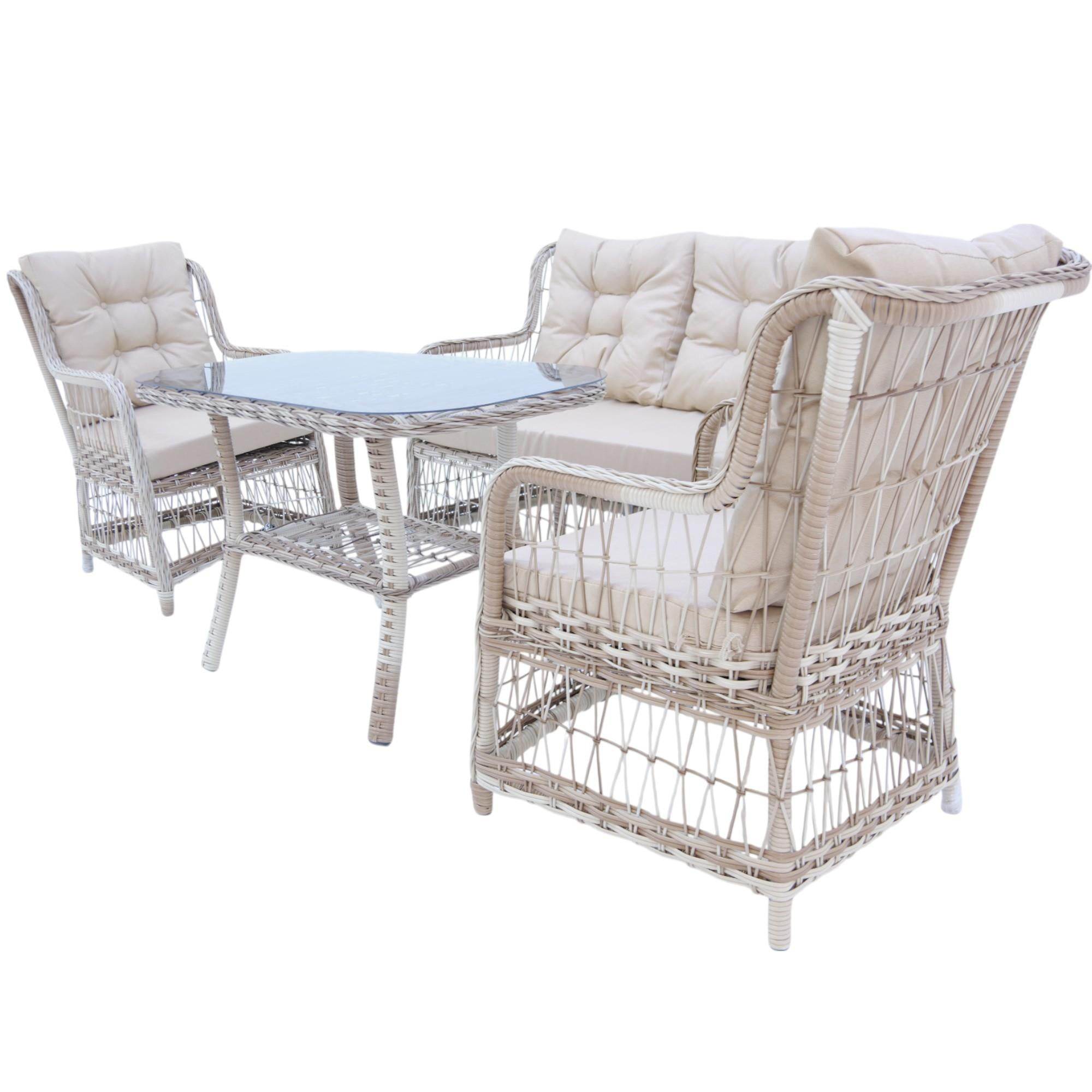 LaVida Bahçe Oturma Takımı | Rattan 2+1+1 ve Sehpa