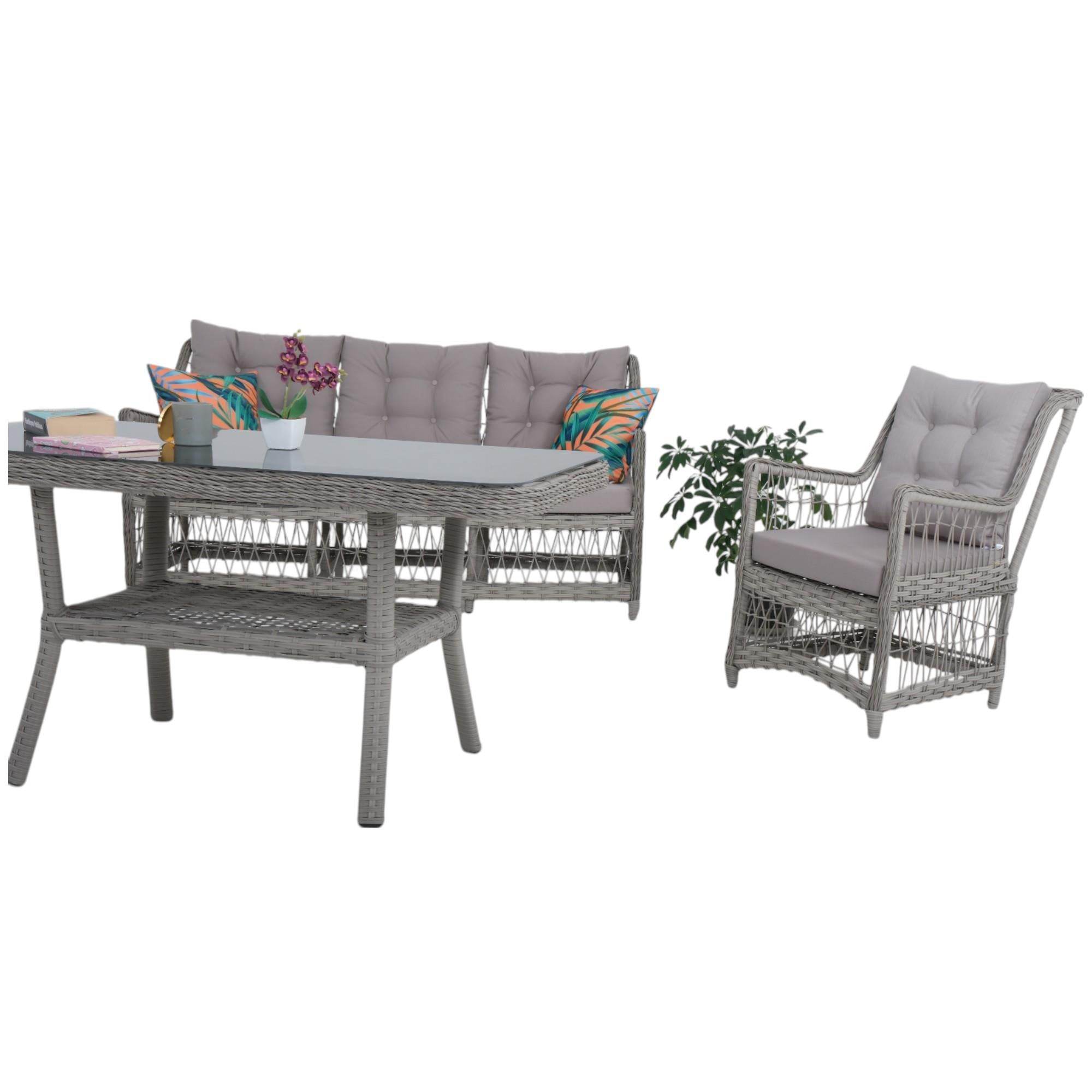 LaVida Bahçe Oturma Takımı | Rattan Bahçe Balkon Takımı | 3+1+1 ve Sehpa