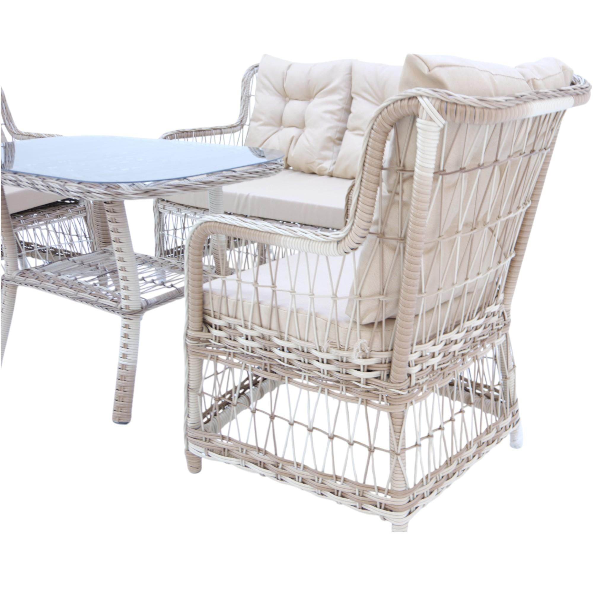 LaVida Bahçe Oturma Takımı | Rattan 2+1+1 ve Sehpa