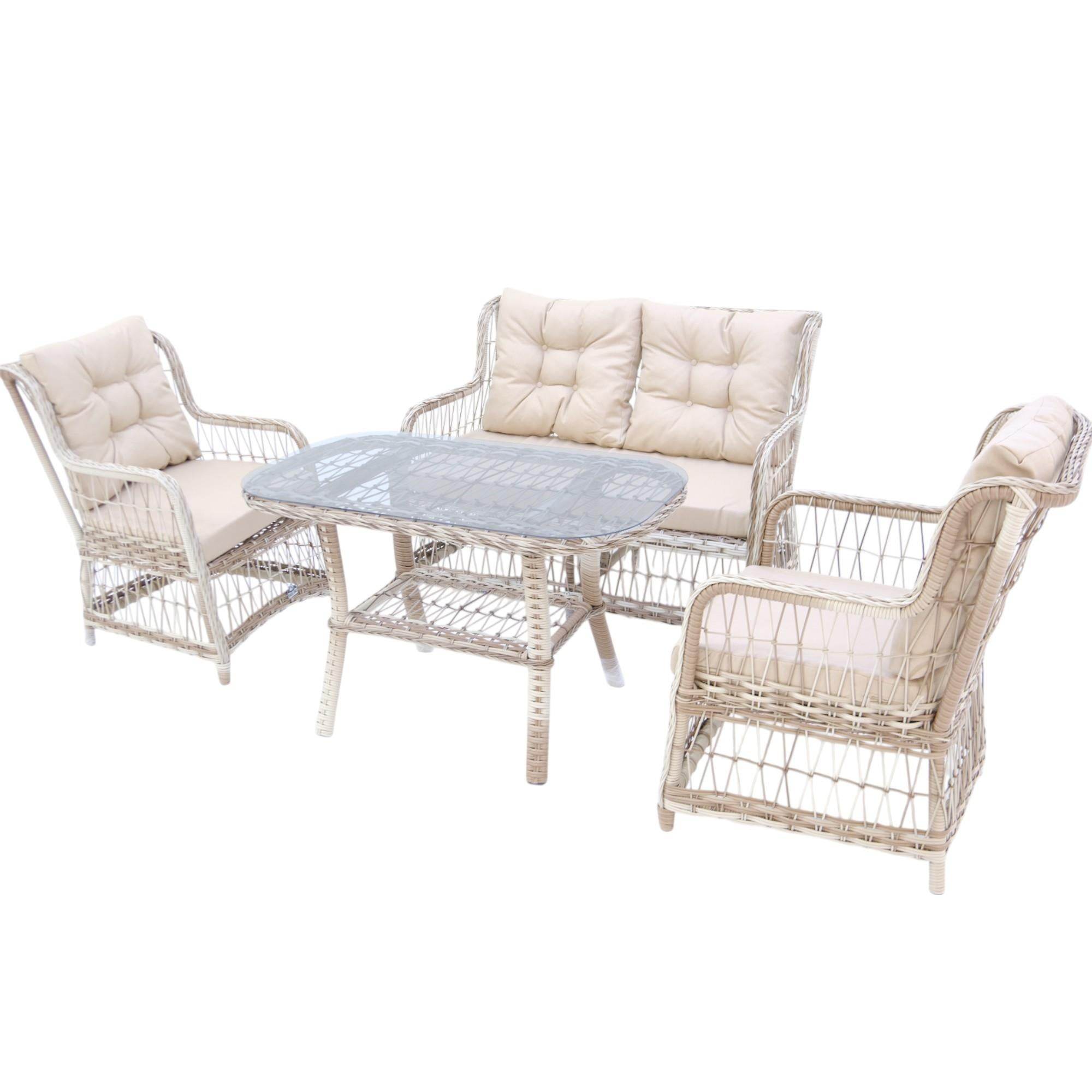 LaVida Bahçe Oturma Takımı | Rattan 2+1+1 ve Sehpa