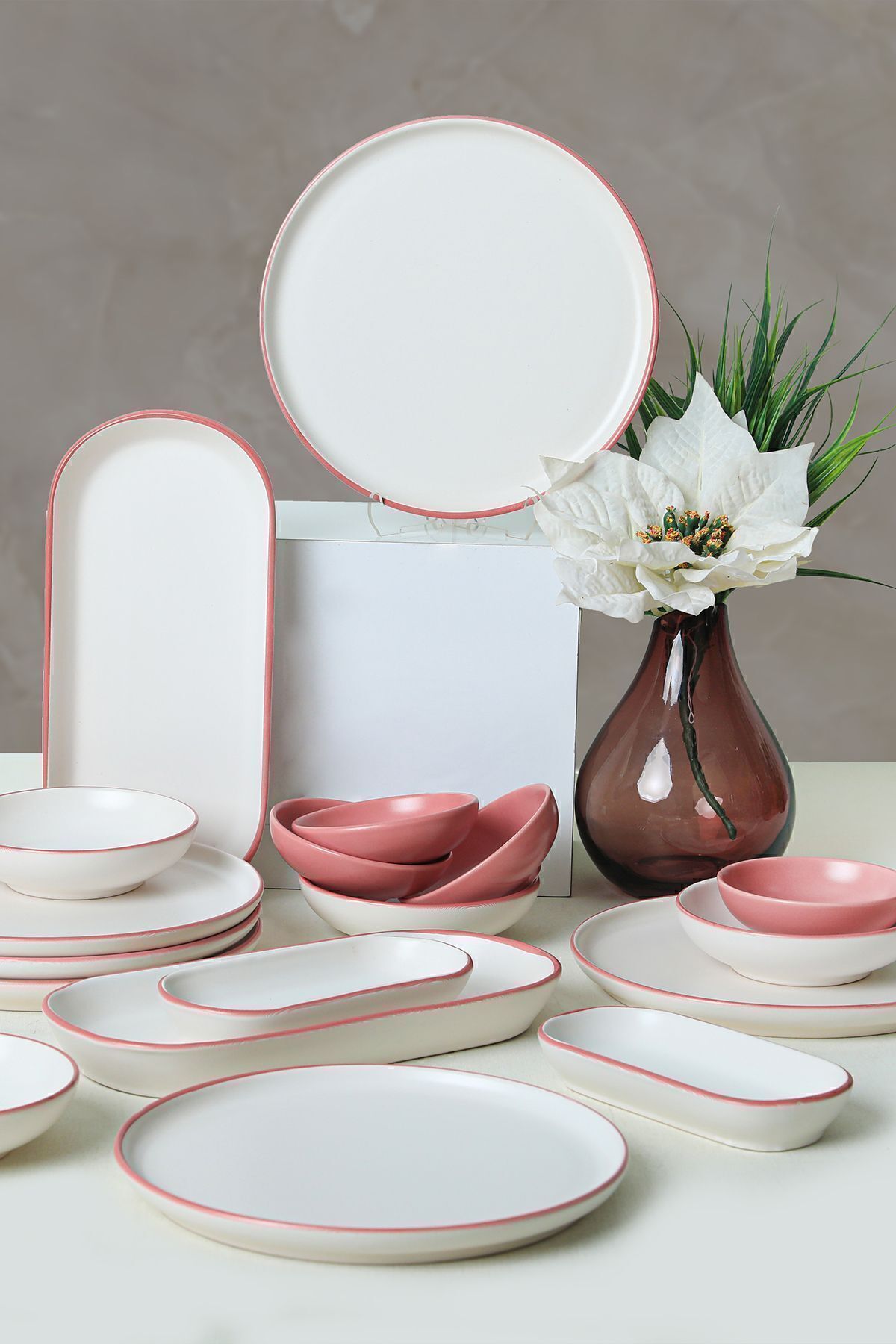 Line Pink Kahvaltı Takımı 18 Parça 6 Kişilik 20000