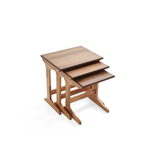 Lost Üçlü Zigon Sehpa |Ceviz | Kayın Sehpa