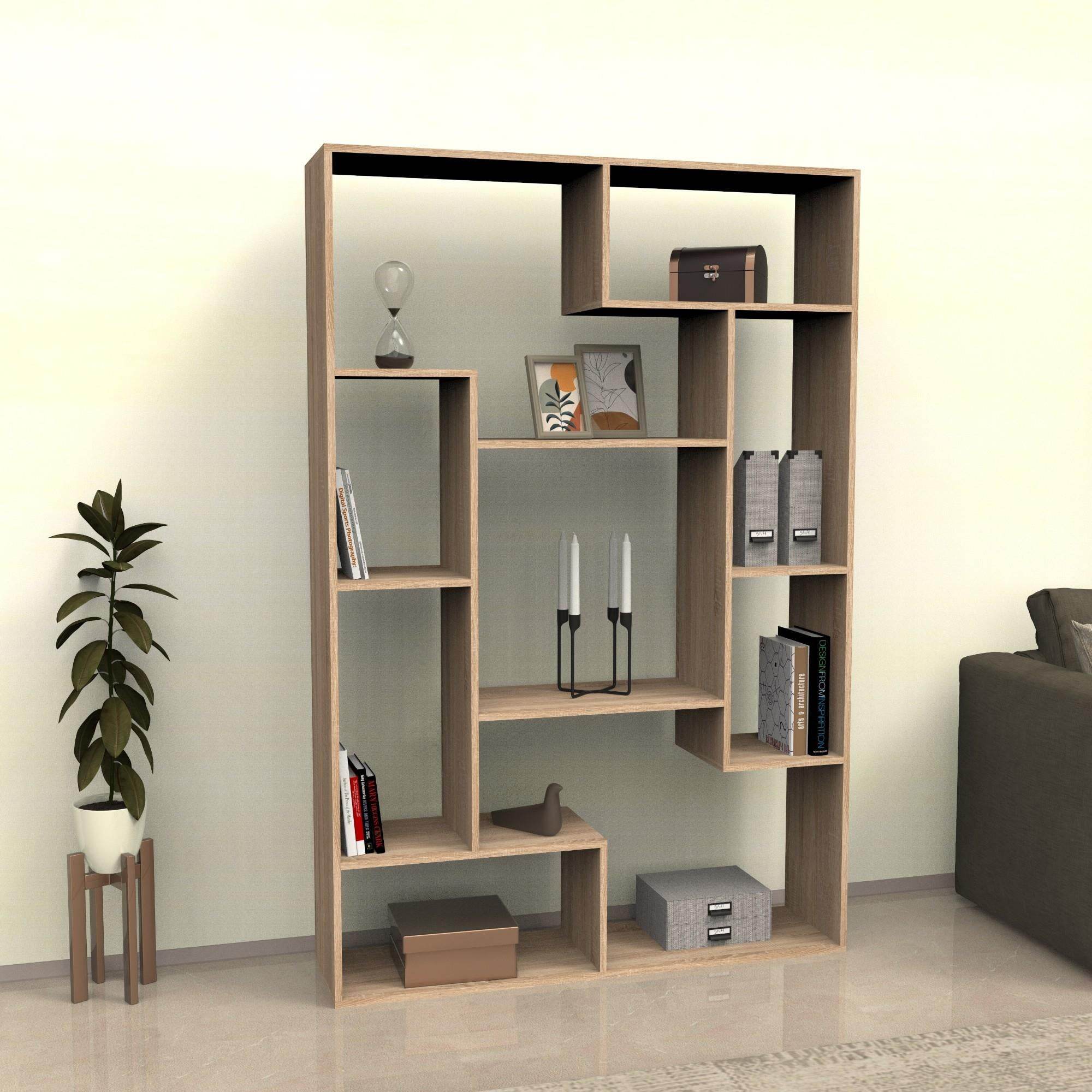 Luna Raflı Kitaplık | Balfa Bölmeli Kitaplık | 120x30x180 cm