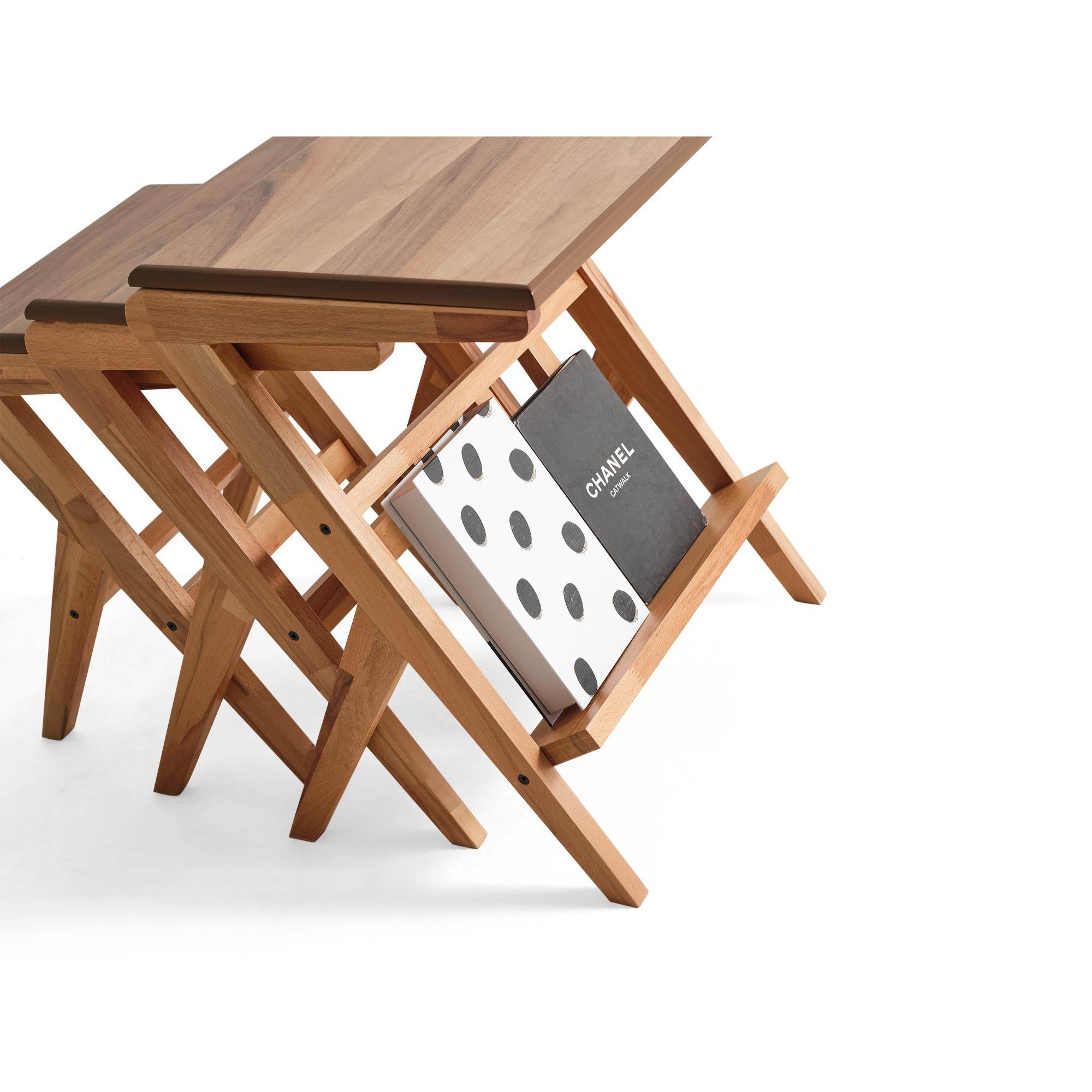 Magazin Üçlü Zigon Sehpa | Ceviz | Kayın Sehpa