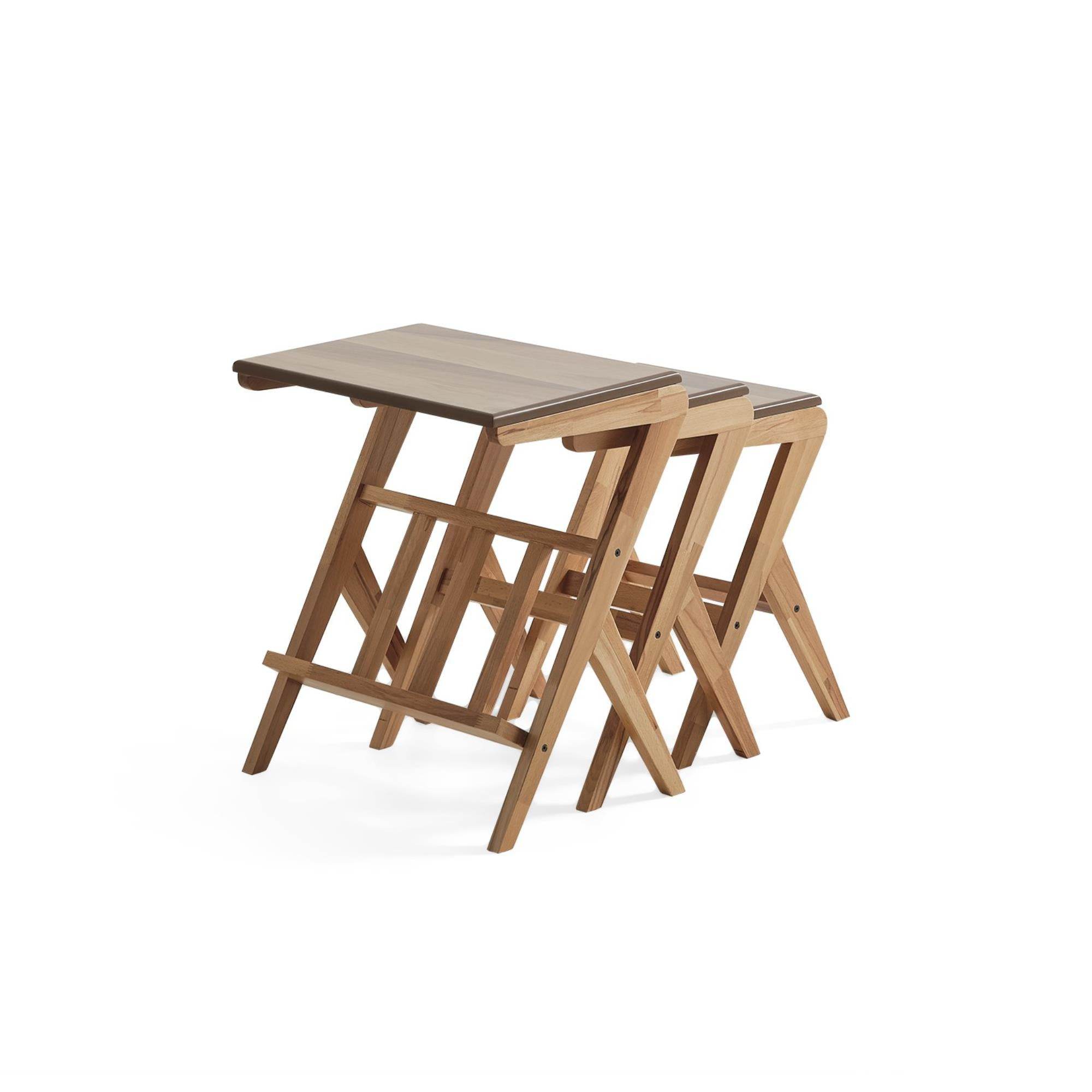 Magazin Üçlü Zigon Sehpa | Ceviz | Kayın Sehpa