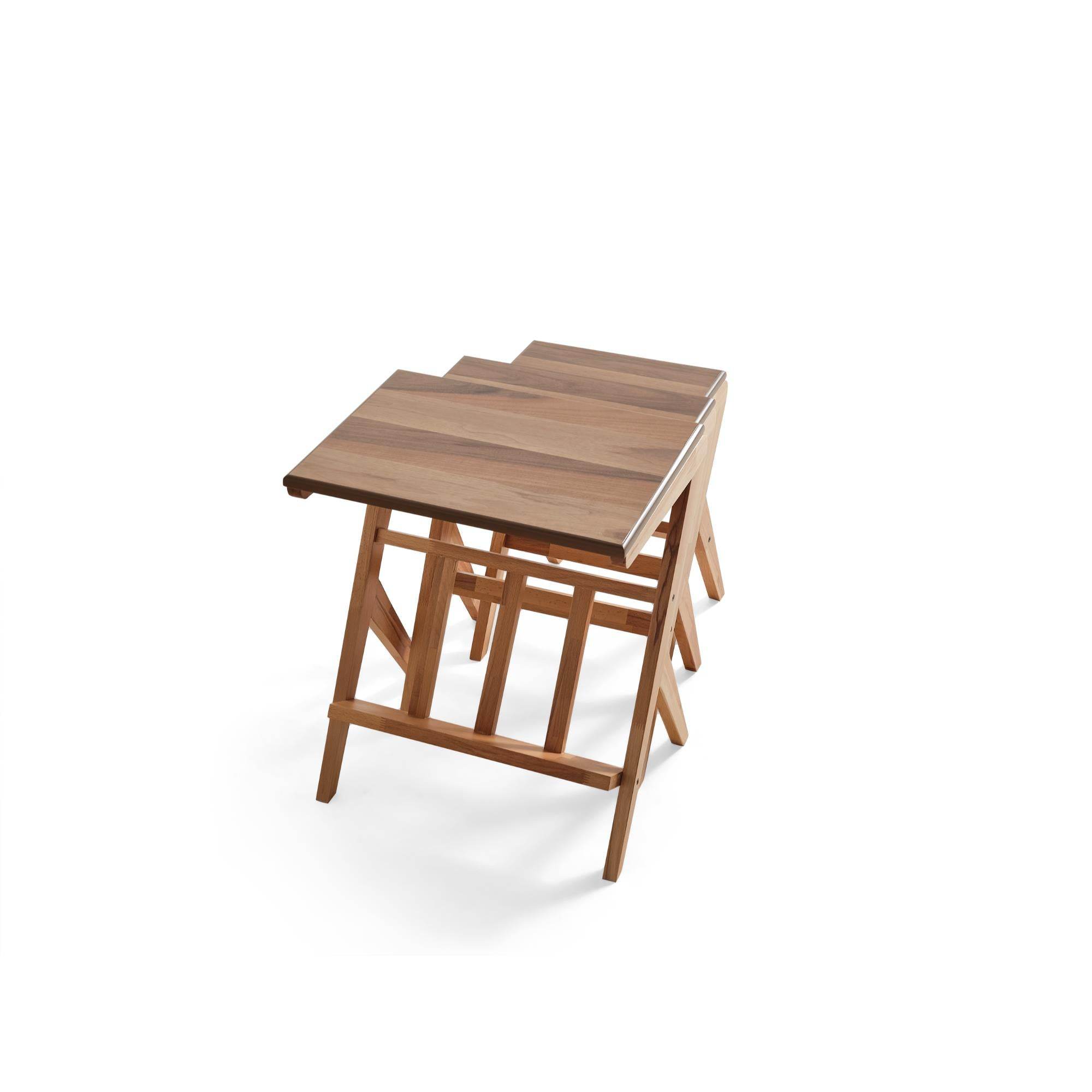 Magazin Üçlü Zigon Sehpa | Ceviz | Kayın Sehpa