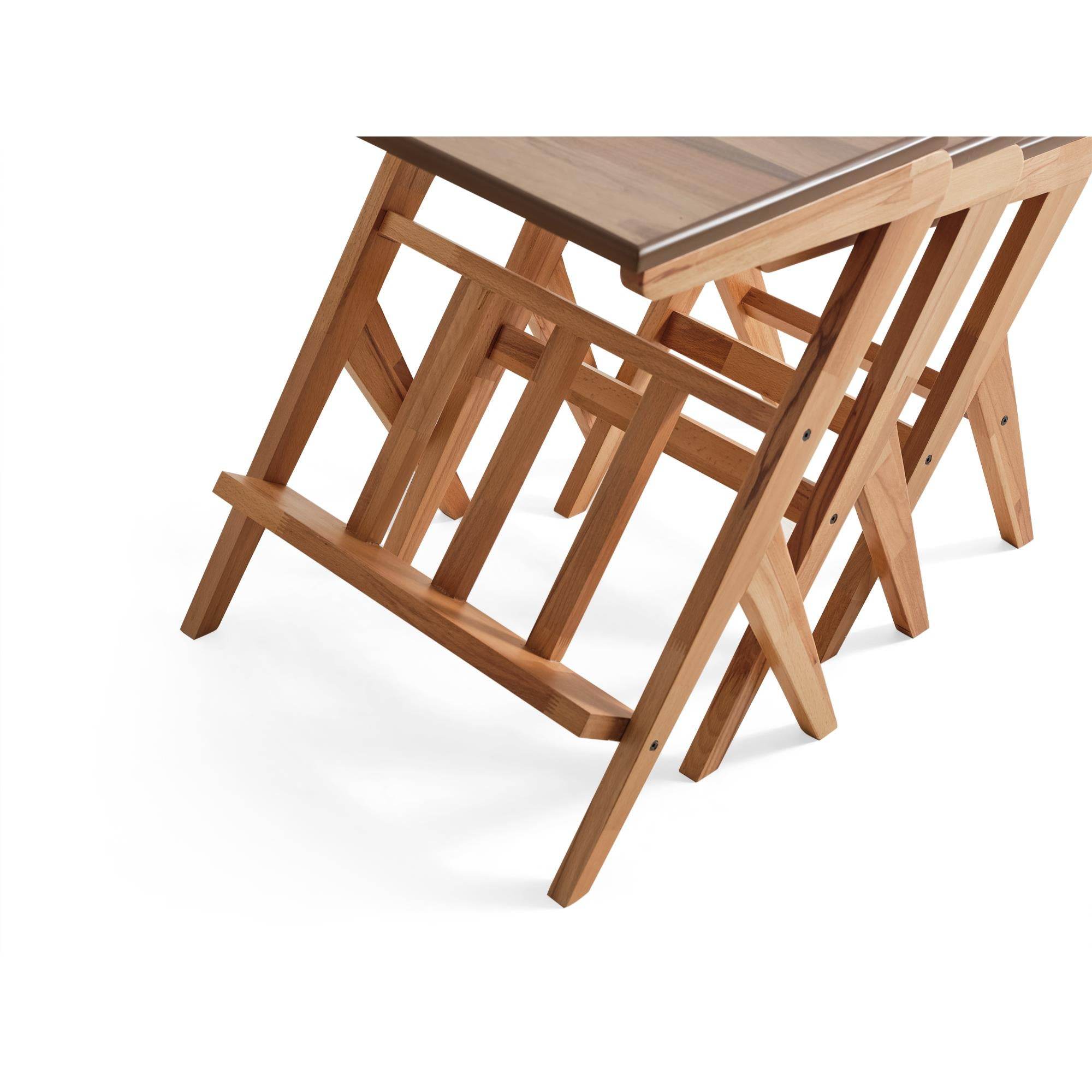 Magazin Üçlü Zigon Sehpa | Ceviz | Kayın Sehpa