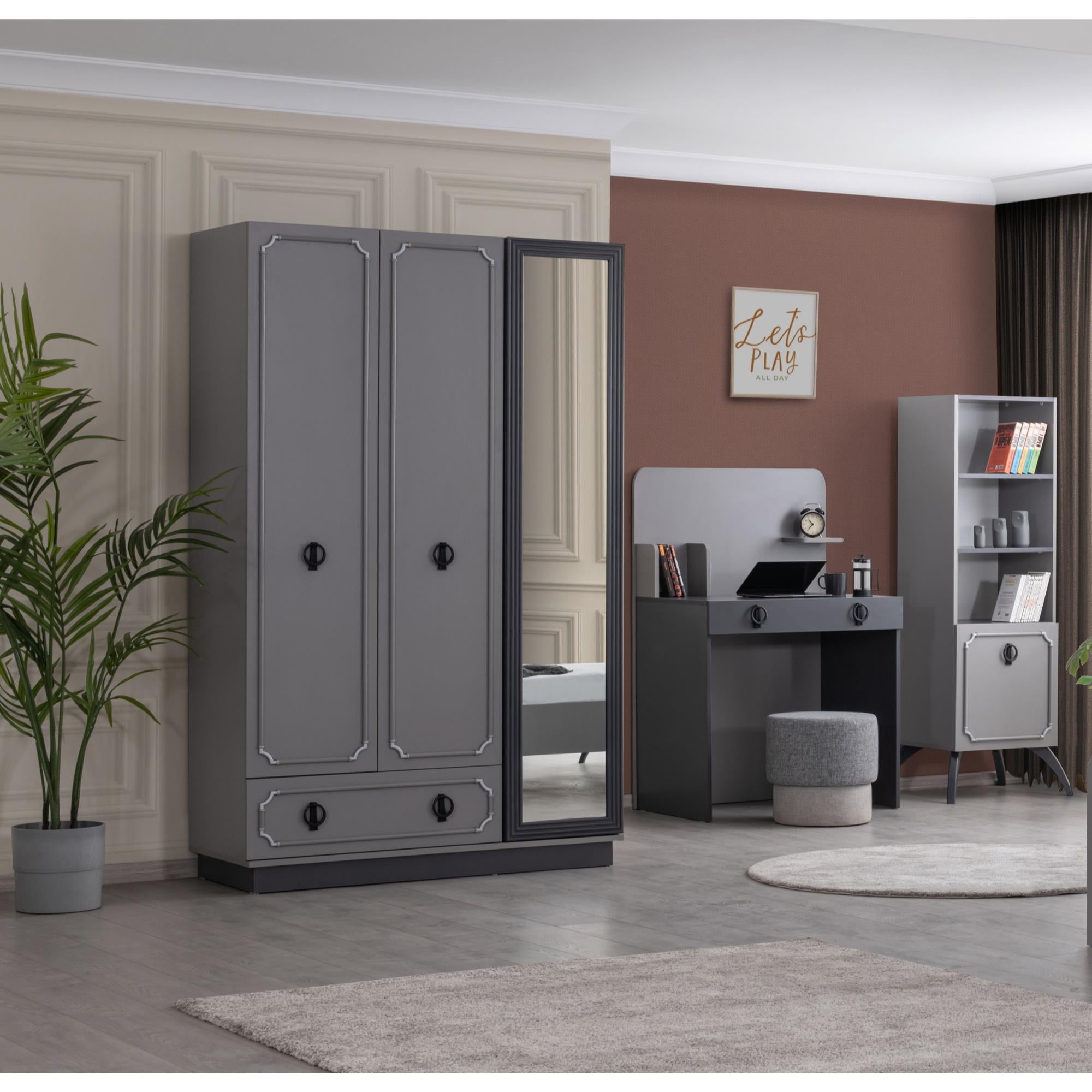 Maison Genç Odası Takımı | Karyola Dolap Çalışma Masası Seti