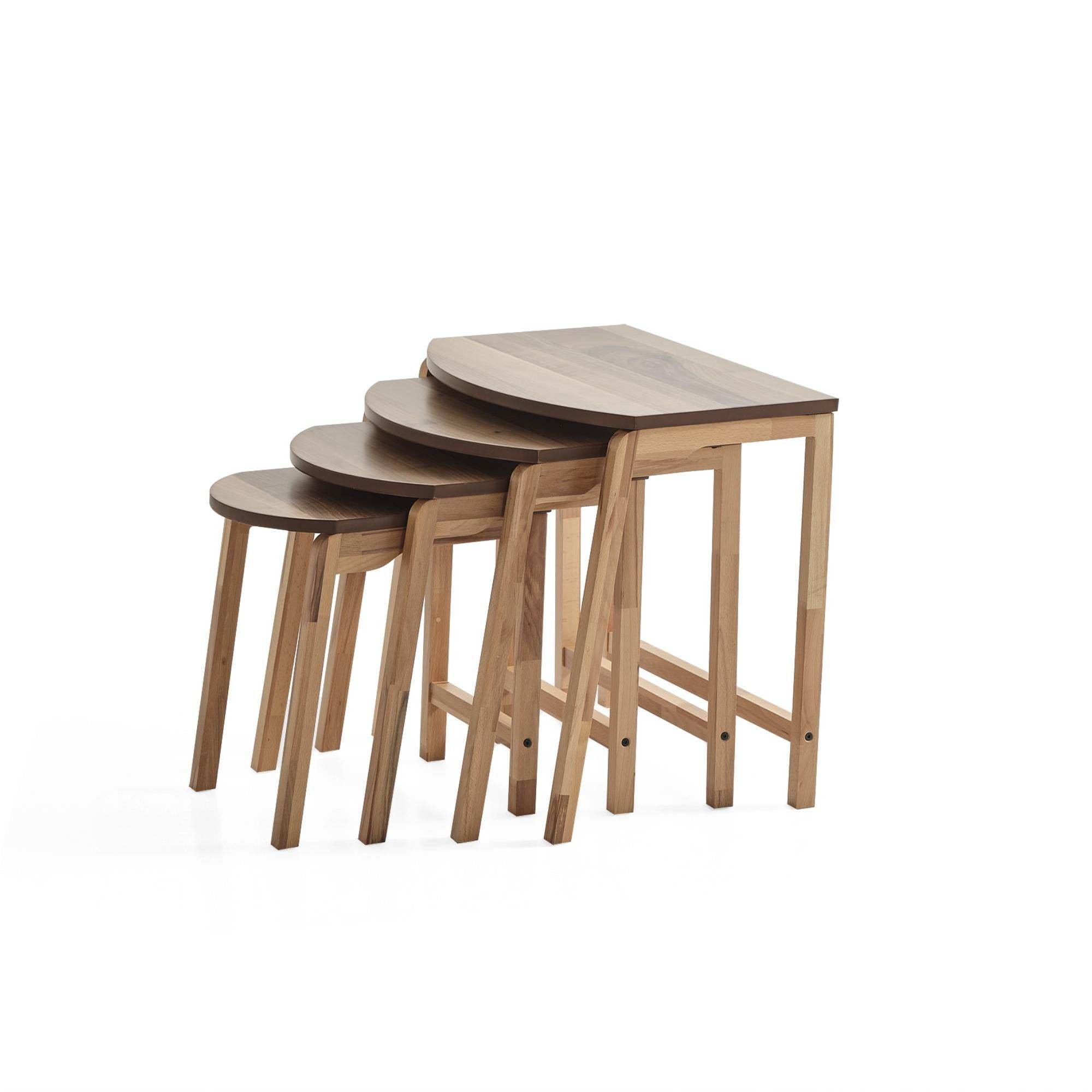 Mandarin Dörtlü Zigon Sehpa |Ceviz | Kayın Sehpa