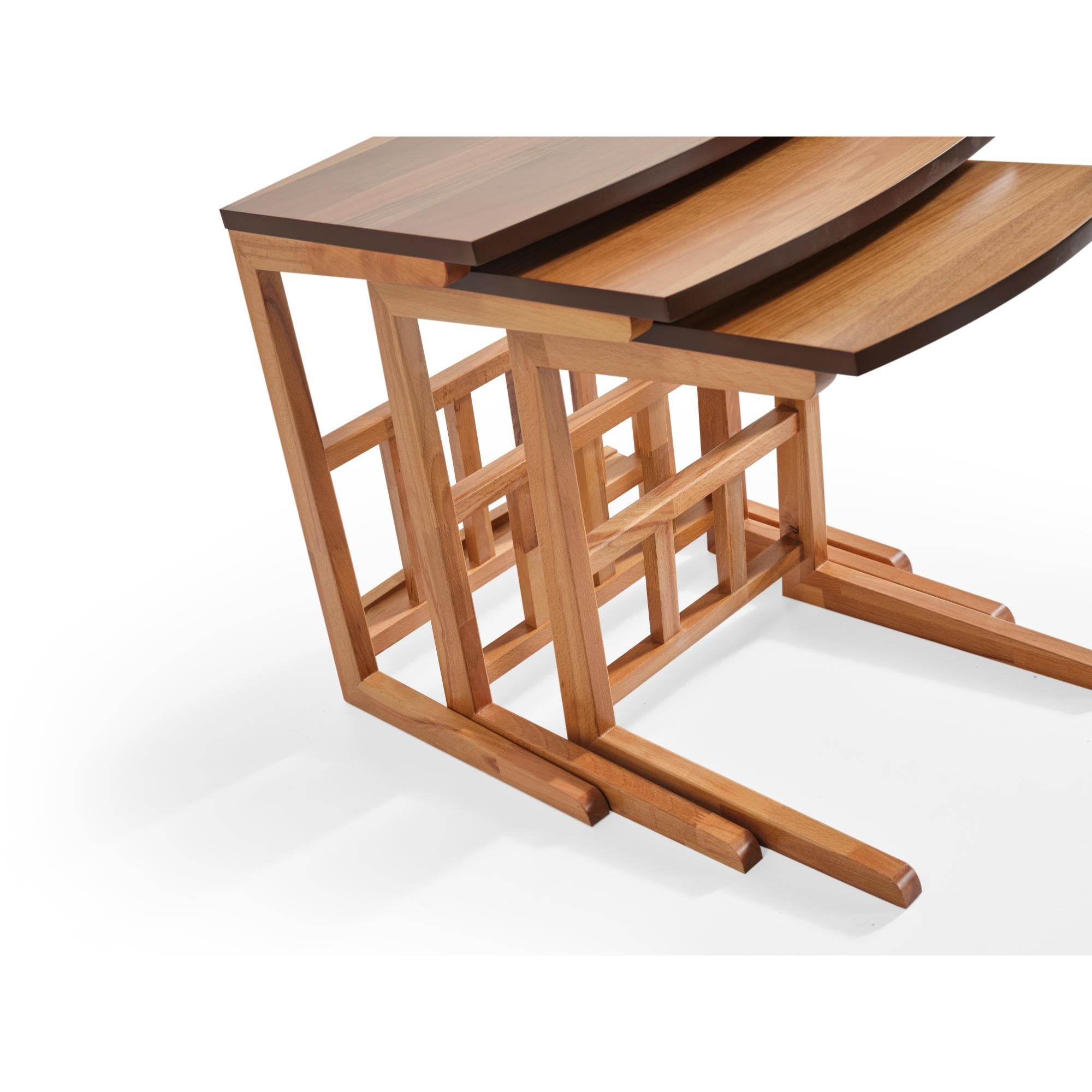 Manila Üçlü Zigon Sehpa | Ceviz | Kayın Sehpa