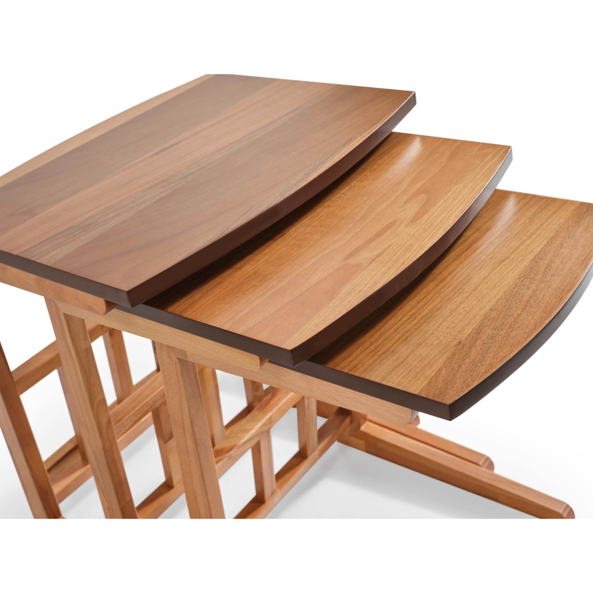 Manila Üçlü Zigon Sehpa | Ceviz | Kayın Sehpa