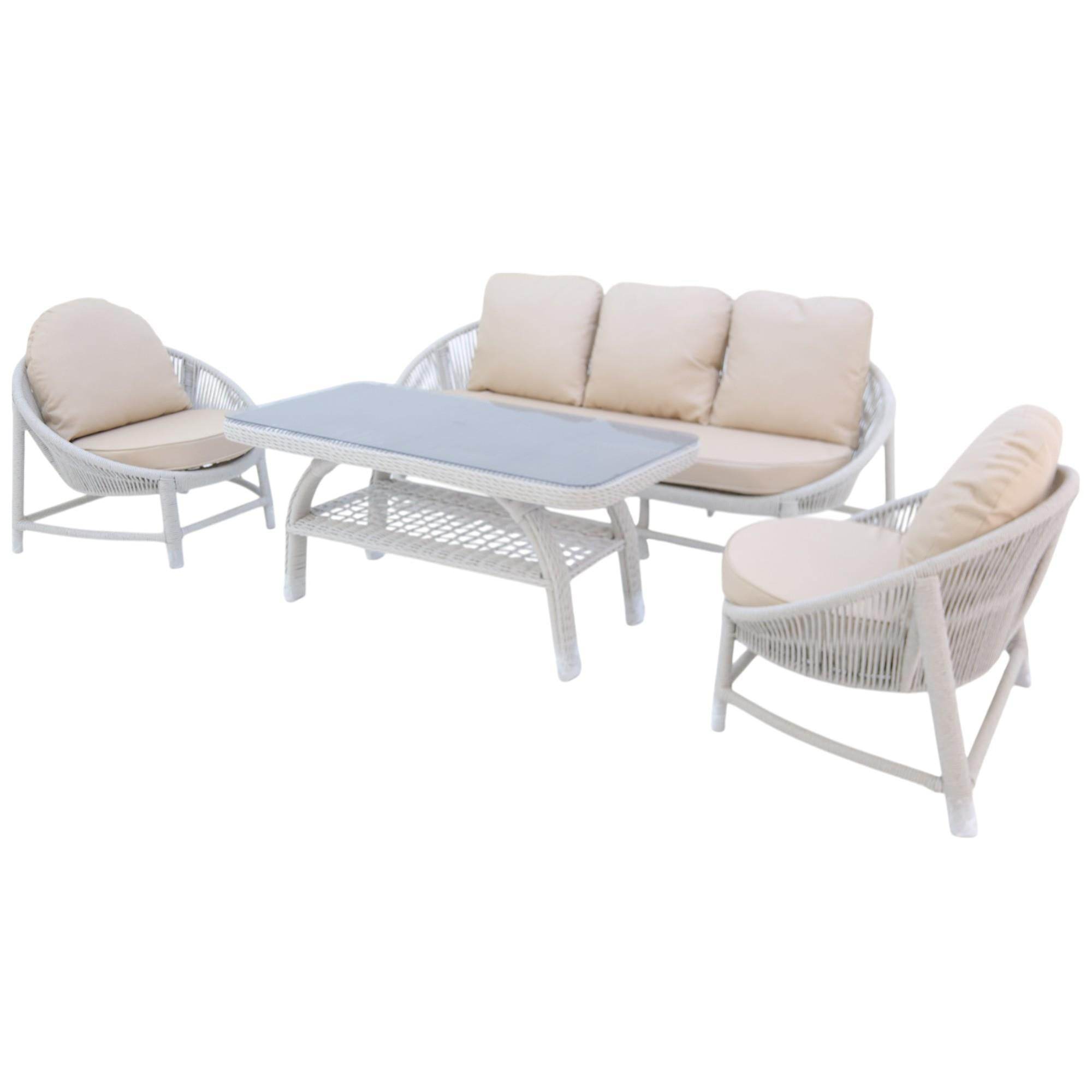 Marise | Üçlü Rattan Bahçe Oturma Grubu | 3+1+1+Sehpalı Bahçe Takımı