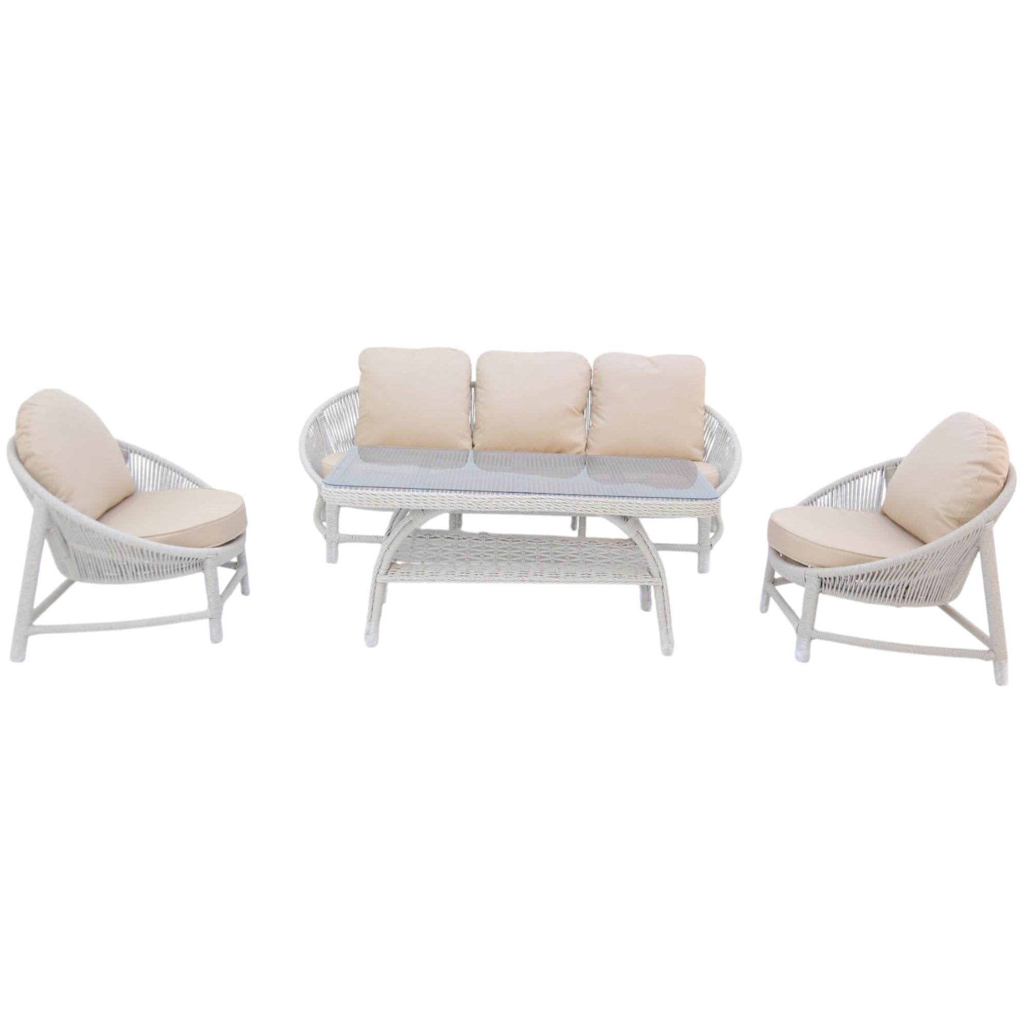 Marise | Üçlü Rattan Bahçe Oturma Grubu | 3+1+1+Sehpalı Bahçe Takımı