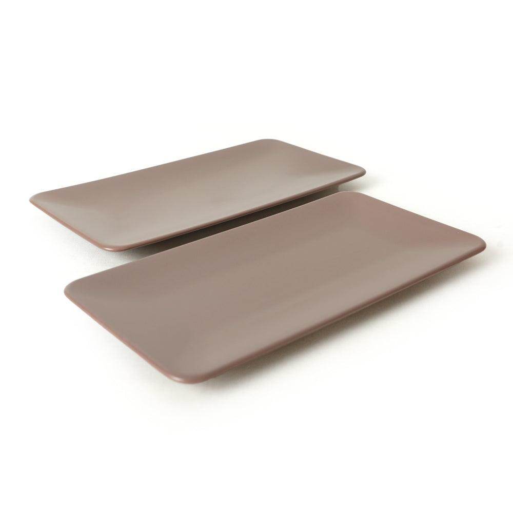 Mat Açık Taupe Siera Kayık Tabak 33 Cm 2 Adet 958