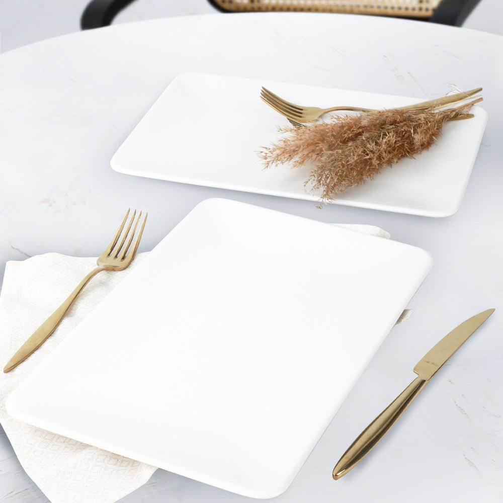 Mat Beyaz Siera Kayık Tabak 31 Cm 2 Adet