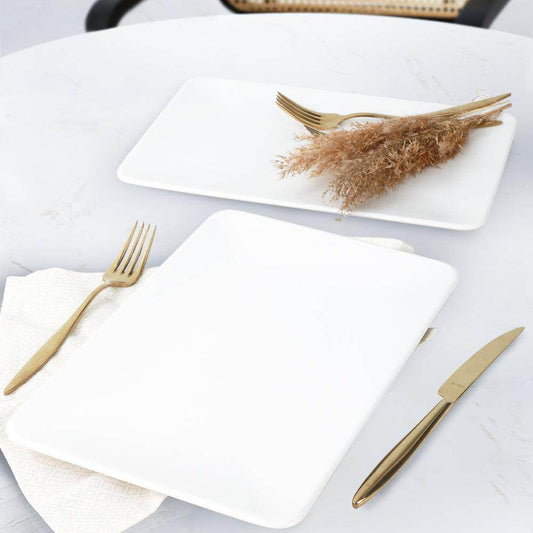 Mat Beyaz Siera Kayık Tabak 31 Cm 2 Adet