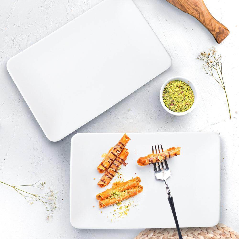 Mat Beyaz Siera Kayık Tabak 31 Cm 2 Adet