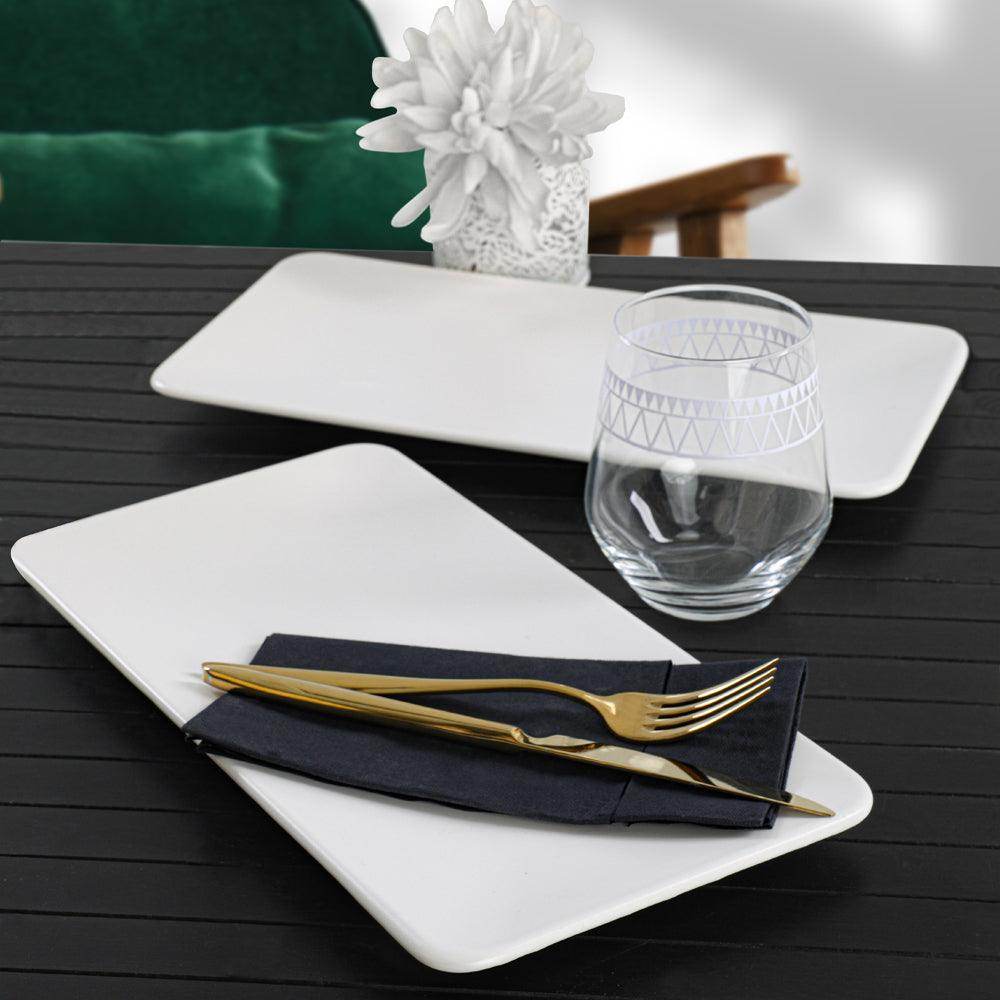 Mat Beyaz Siera Kayık Tabak 33 Cm 2 Adet