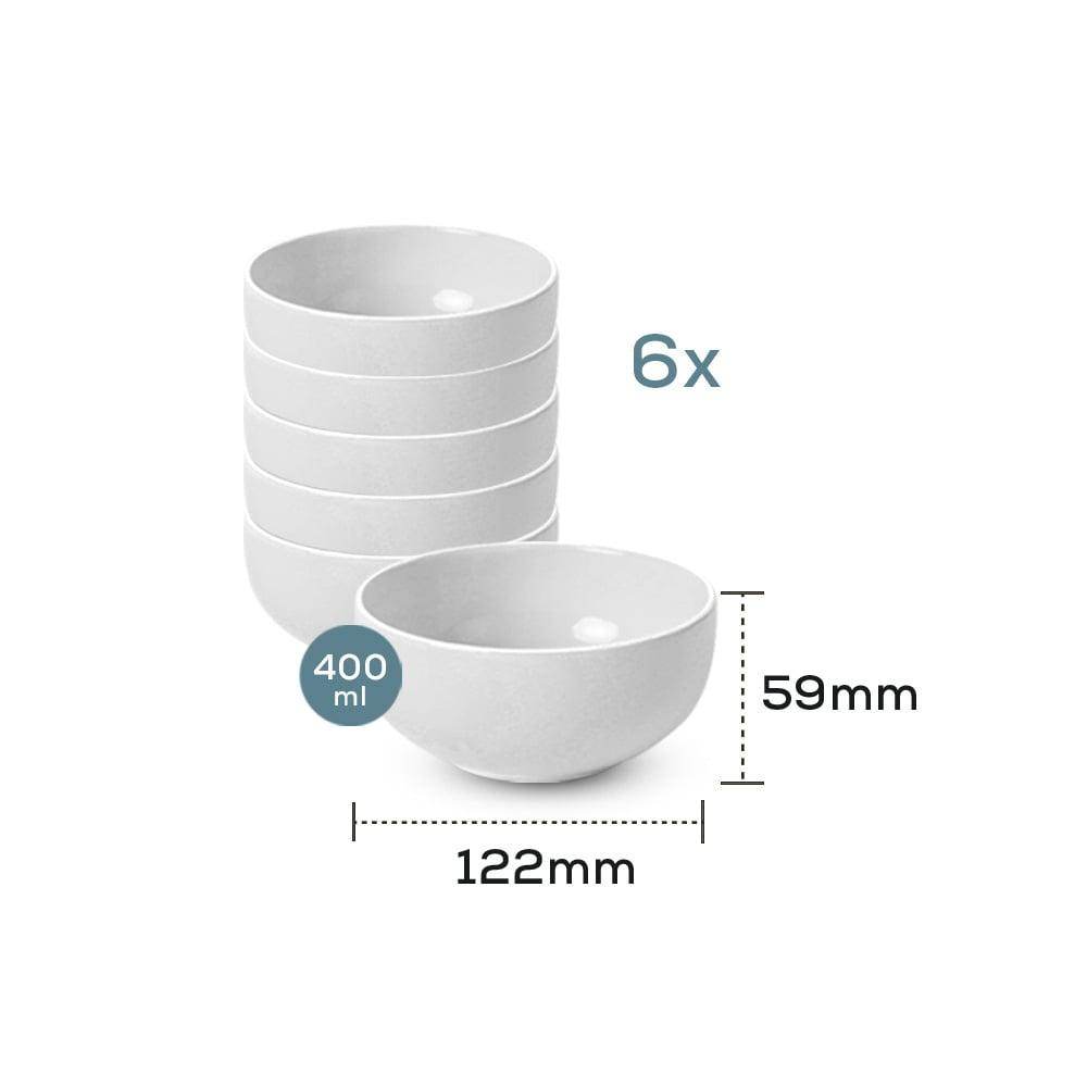 Mat Beyaz Siyah Fileli Bulut Çorba Kasesi 12 Cm 6 Adet 19685