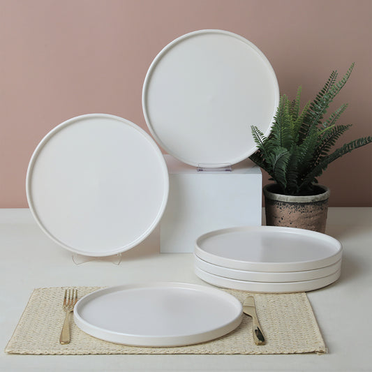 Mat Beyaz Stackable Servis Tabağı 27 Cm 6 Adet 022