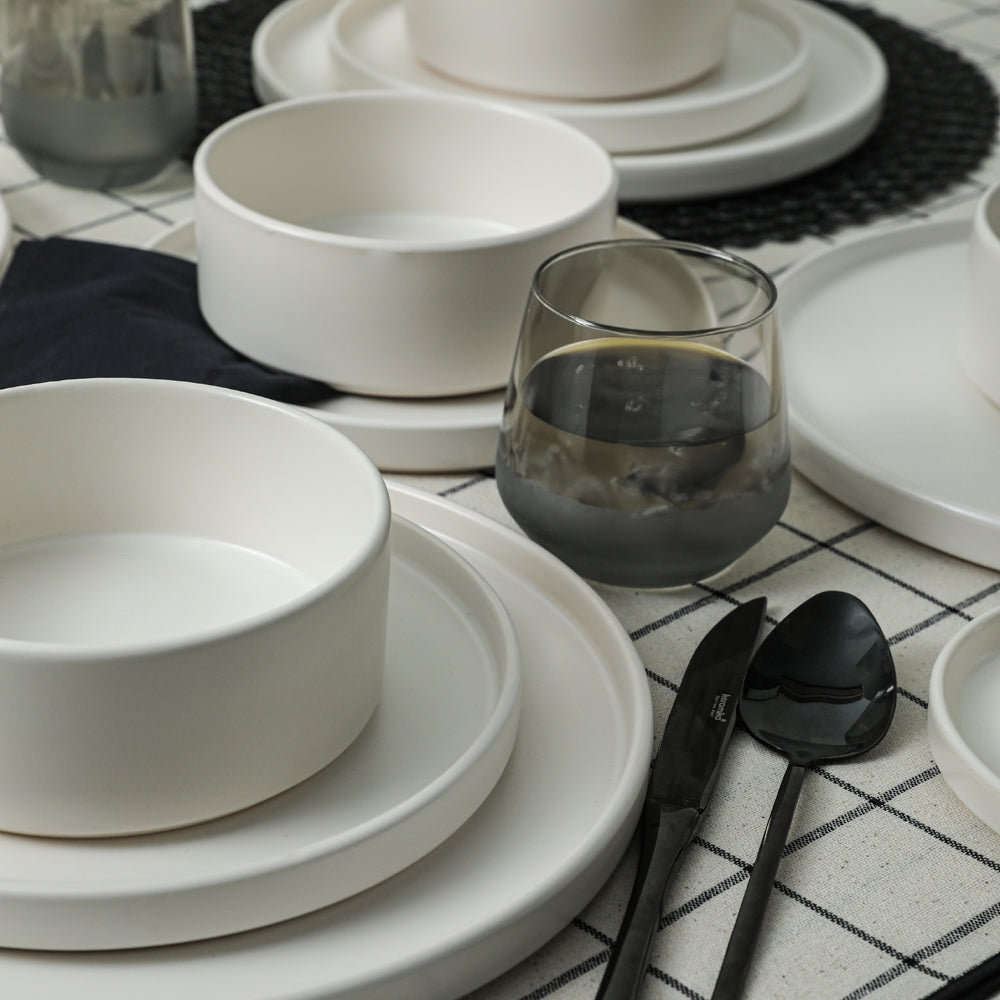 Mat Beyaz Stackable Yemek/Kahvaltı Takımı 20 Parça 4 Kişilik