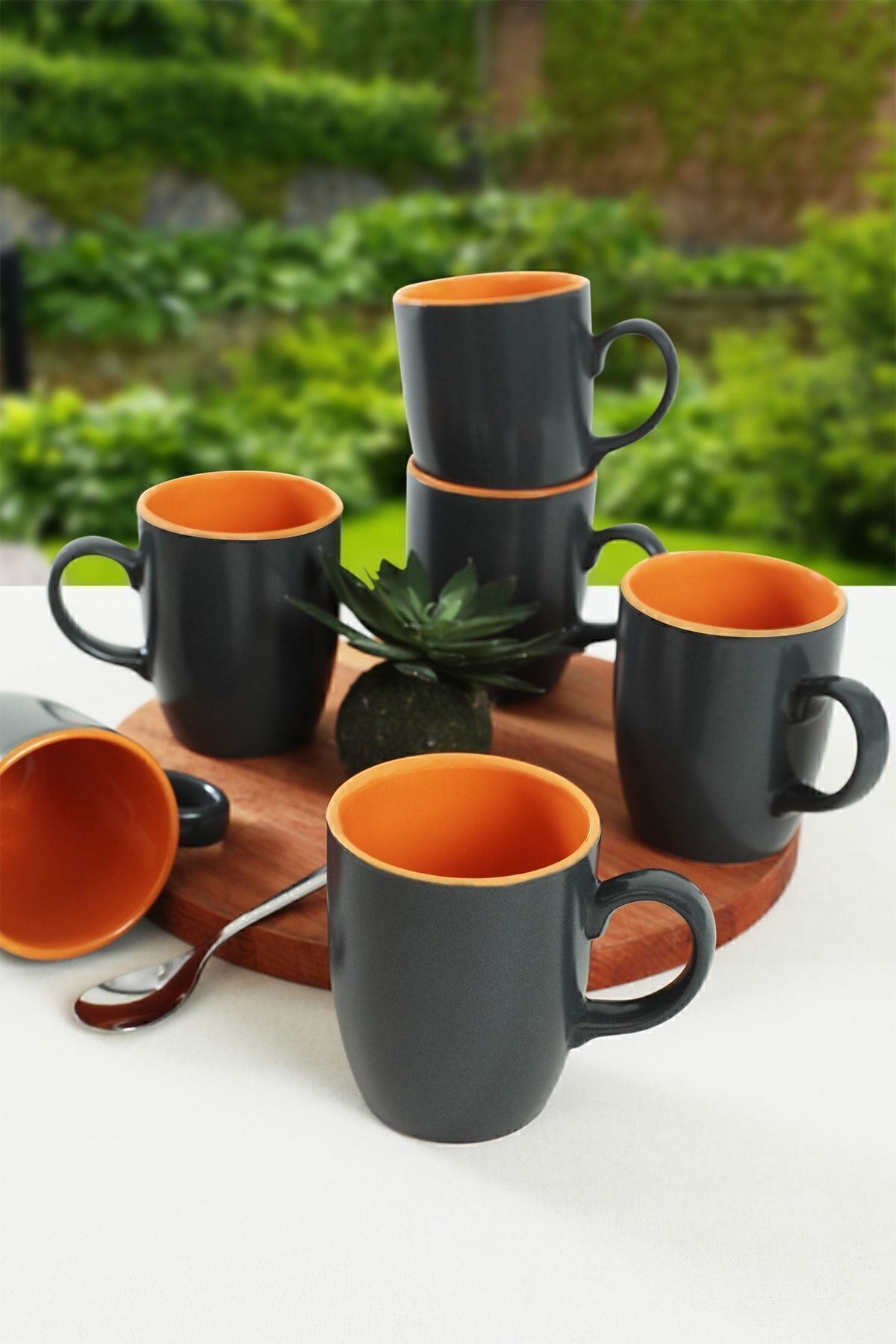 Mat Gri/Hardal Sarı Bulut Kupa 9 Cm 6 Adet 969/102