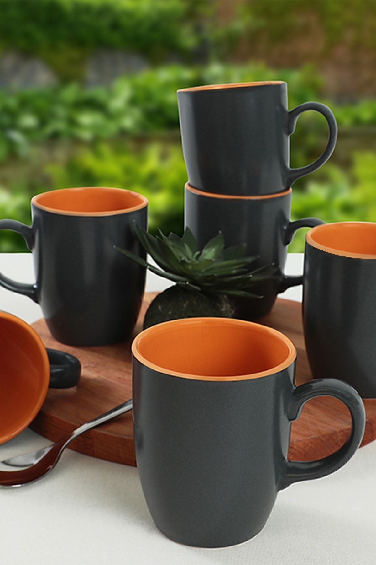 Mat Gri/Hardal Sarı Bulut Kupa 9 Cm 6 Adet 969/102