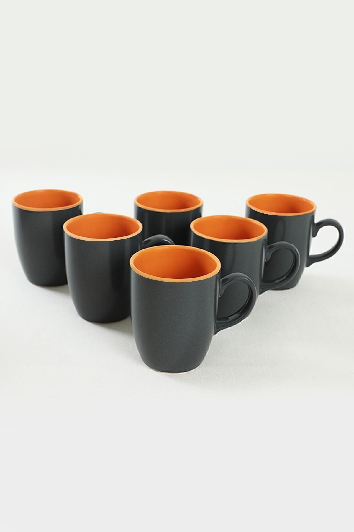 Mat Gri/Hardal Sarı Bulut Kupa 9 Cm 6 Adet 969/102