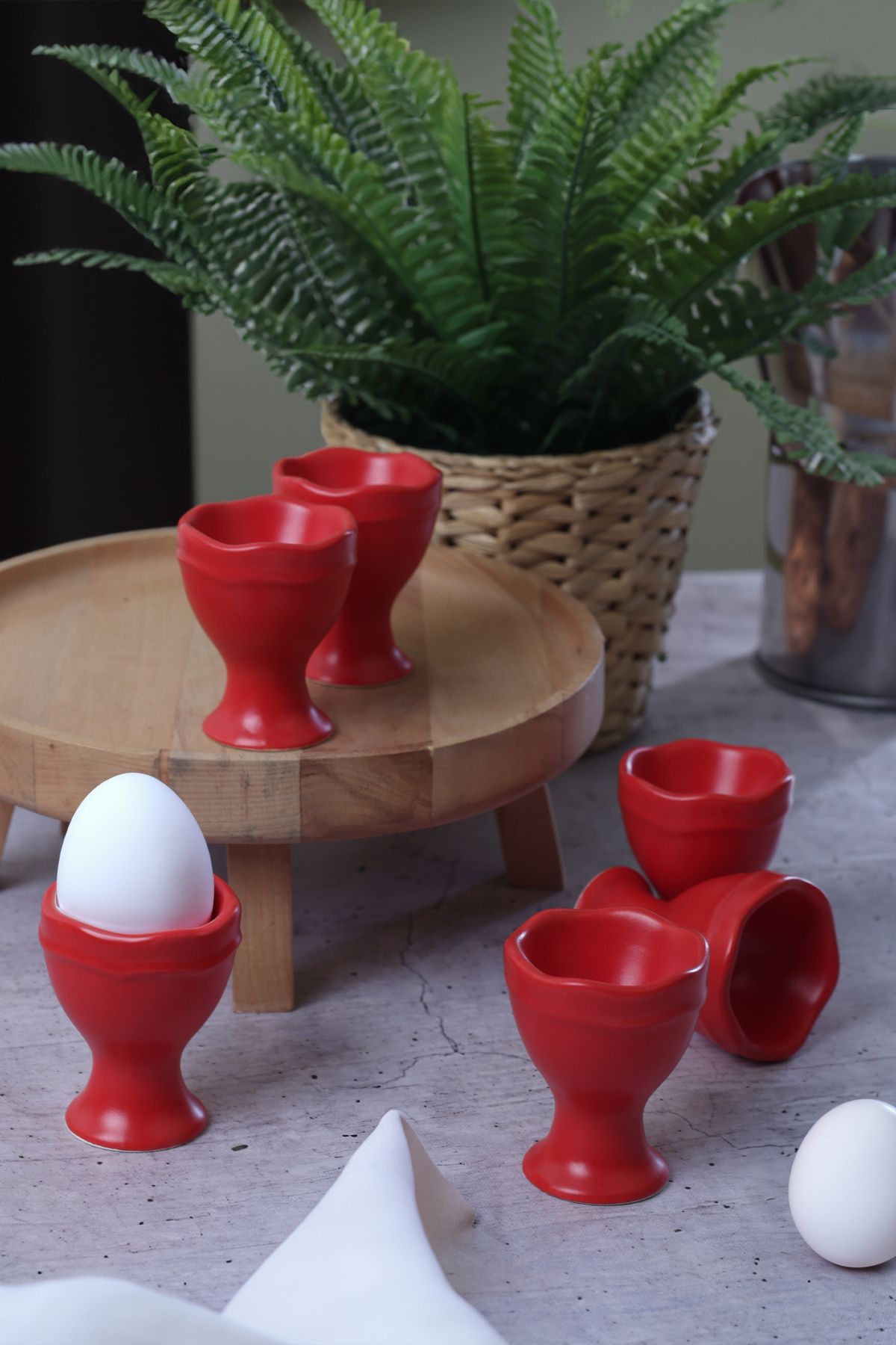 Mat Kırmızı Juliet Yumurtalık 7 Cm 6 Adet