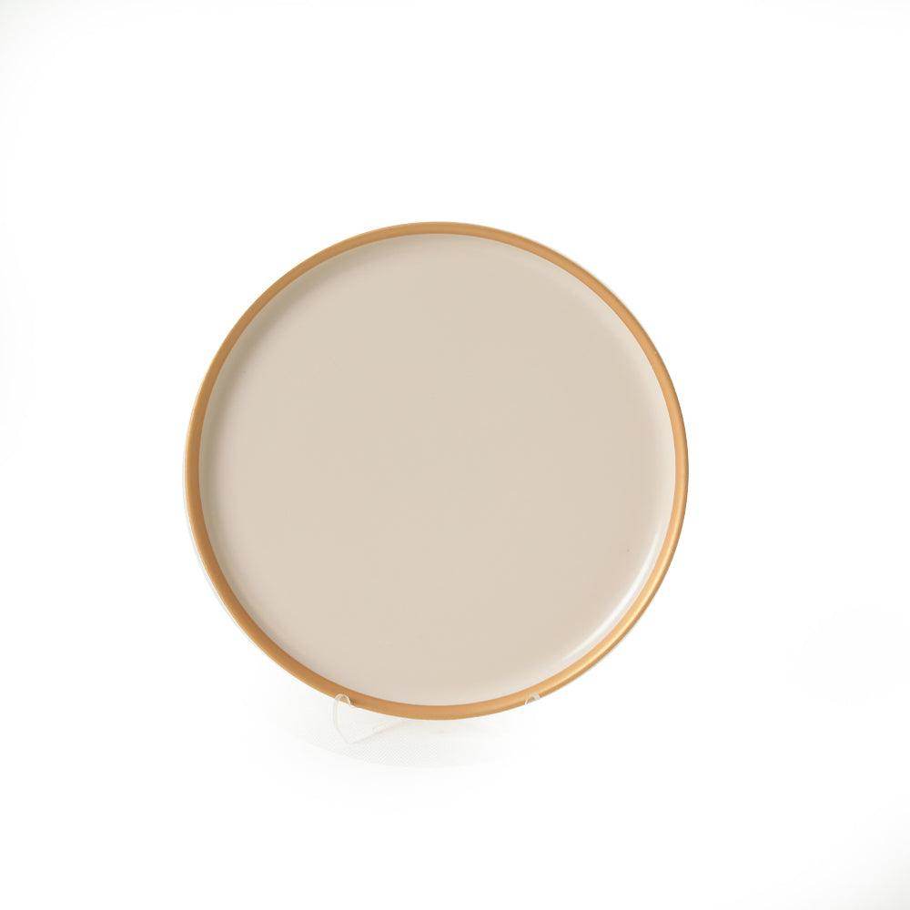 Mat Krem Gold Fileli Yemek Takımı 24 Parça 6 Kişilik