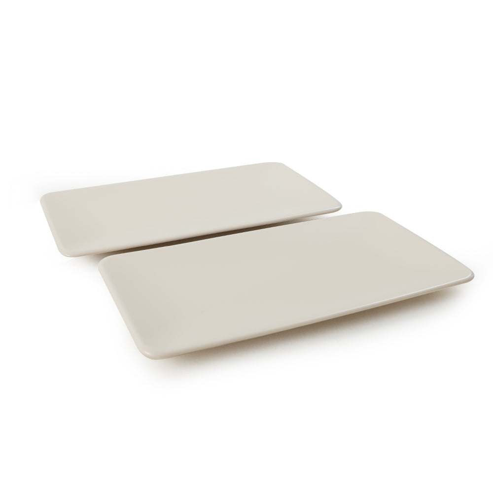 Mat Krem Siera Kayık Tabak 33 Cm 2 Adet 950