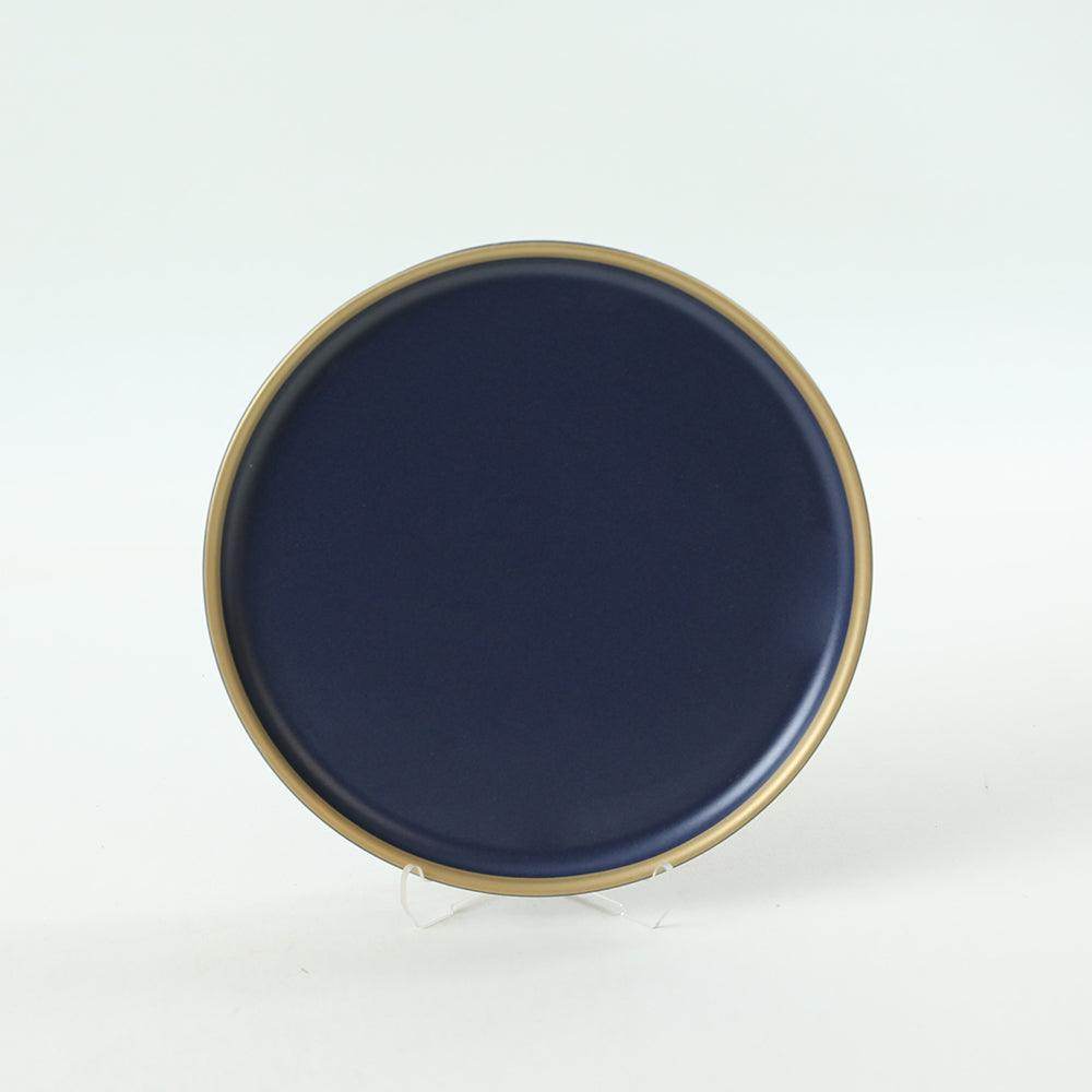 Mat Lacivert Gold Fileli Yemek Takımı 24 Parça 6 Kişilik