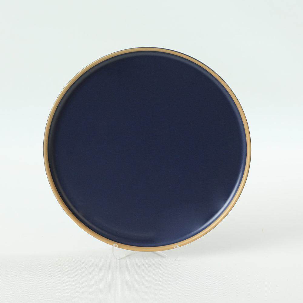 Mat Lacivert Gold Fileli Yemek Takımı 24 Parça 6 Kişilik