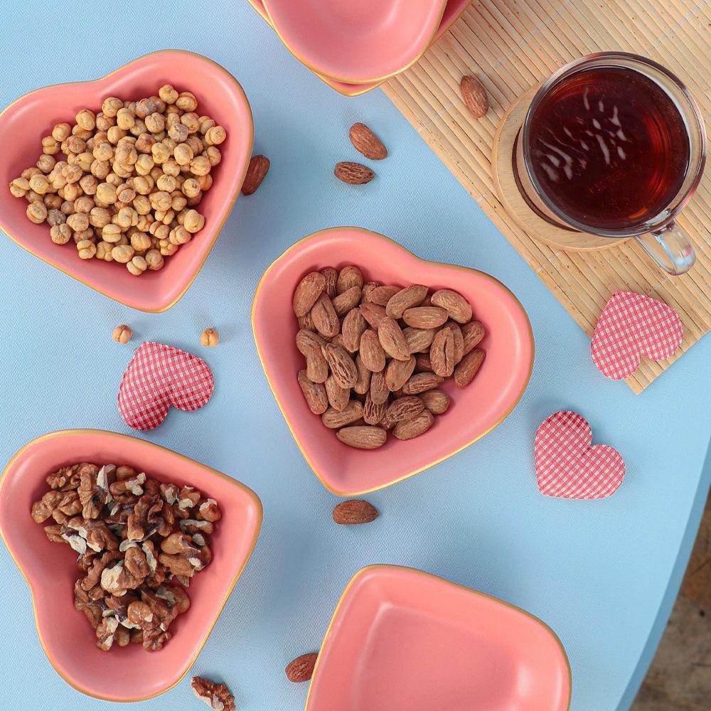 Mat Pembe Gold Kalp Çerezlik 14 Cm 6 Adet - 974