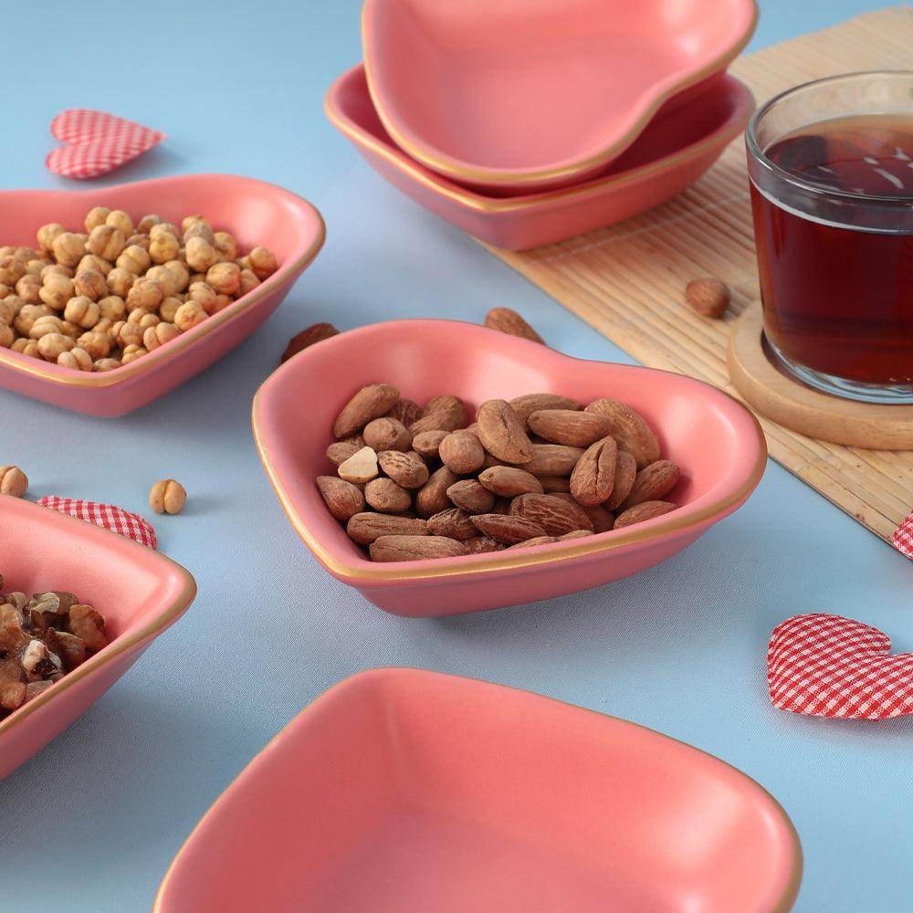 Mat Pembe Gold Kalp Çerezlik 14 Cm 6 Adet - 974