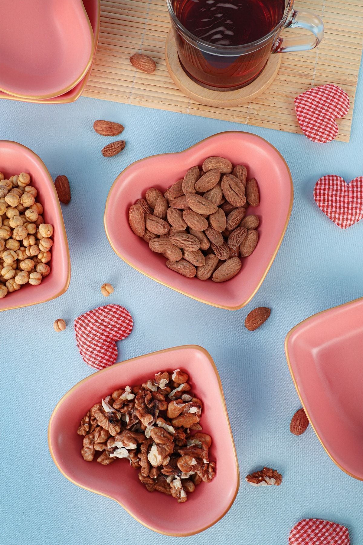 Mat Pembe Gold Kalp Çerezlik 14 Cm 6 Adet - 974